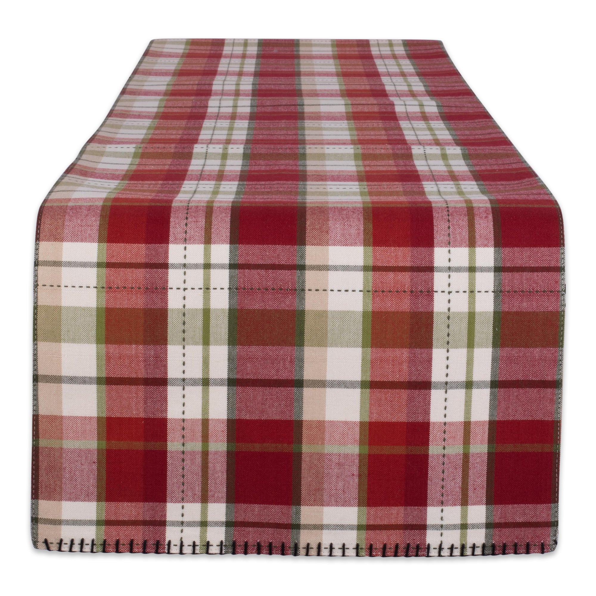Dii Mountain Trail Plaid Reversible Embellished Table Runner 14X72