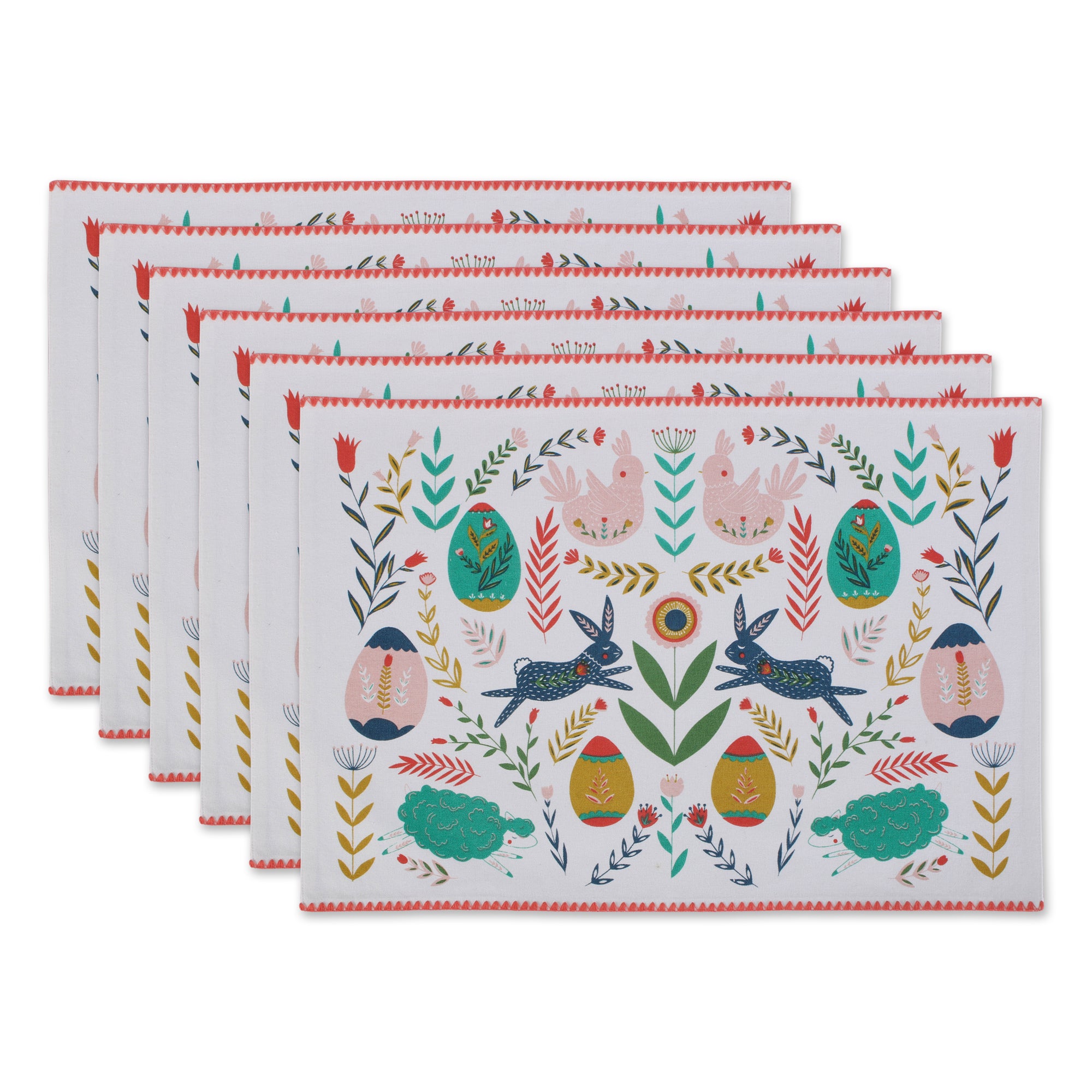 Dii Easter Folk Garden Kitchen Textiles, 13X19, Easter Folk Garden, 6 Pieces