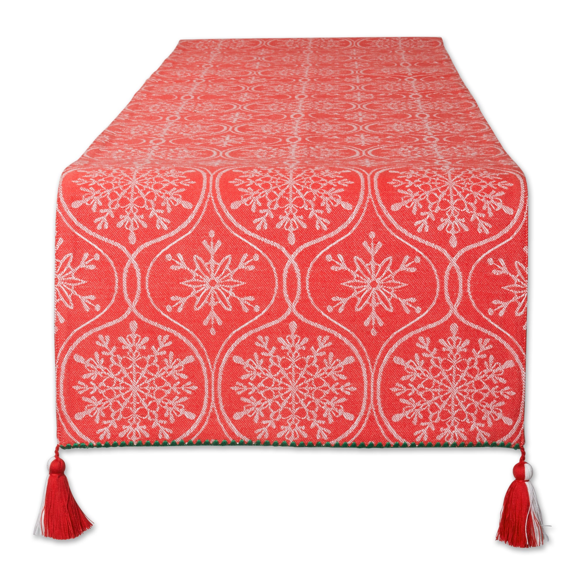 Dii Joyful Snowflakes Jacquard Collection For Everyday Use, Holidays And Dinner Parties, Table Runner, 14X108