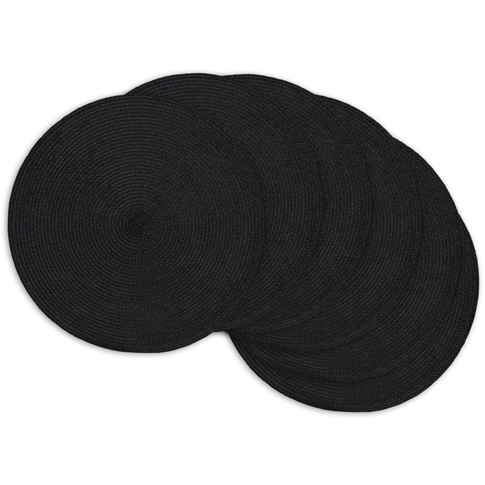 Dii Black Placemat Set, 15 Dia, 6 Piece