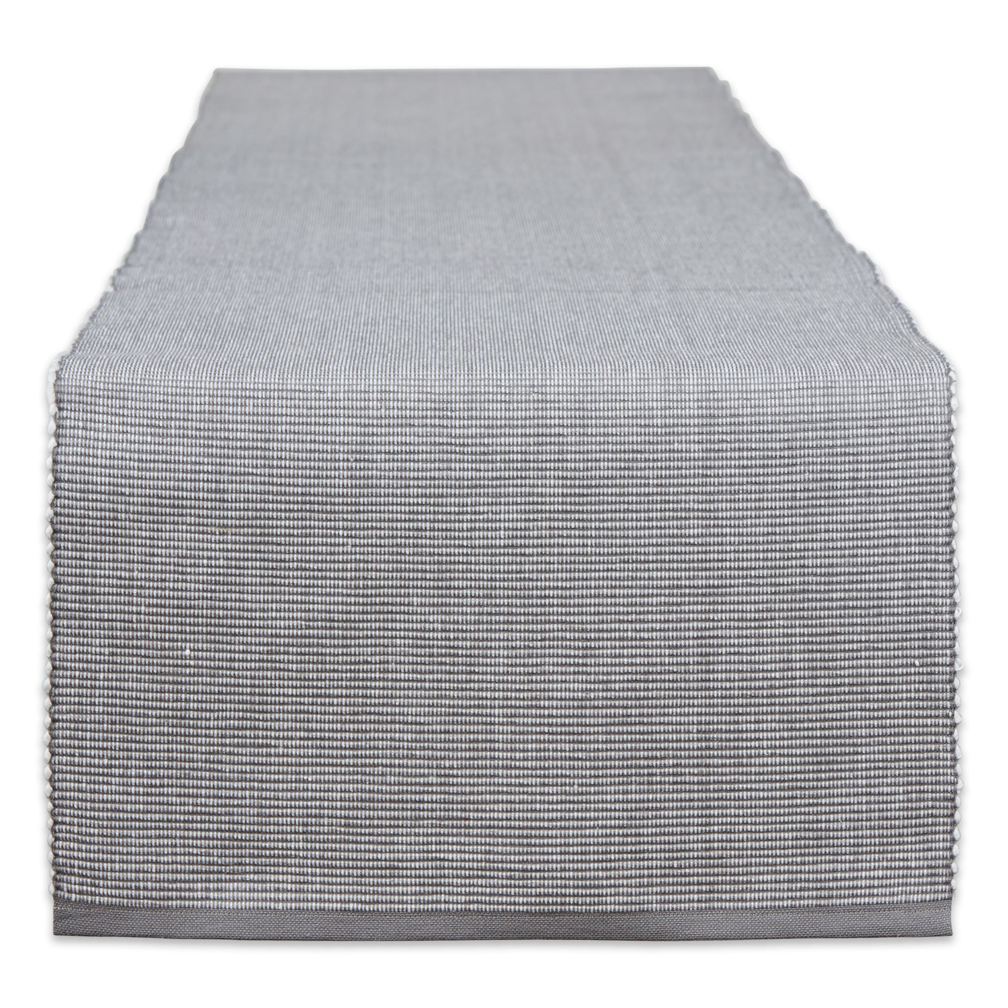 Dii Gray & White 2-Tone Ribbed Table Runner