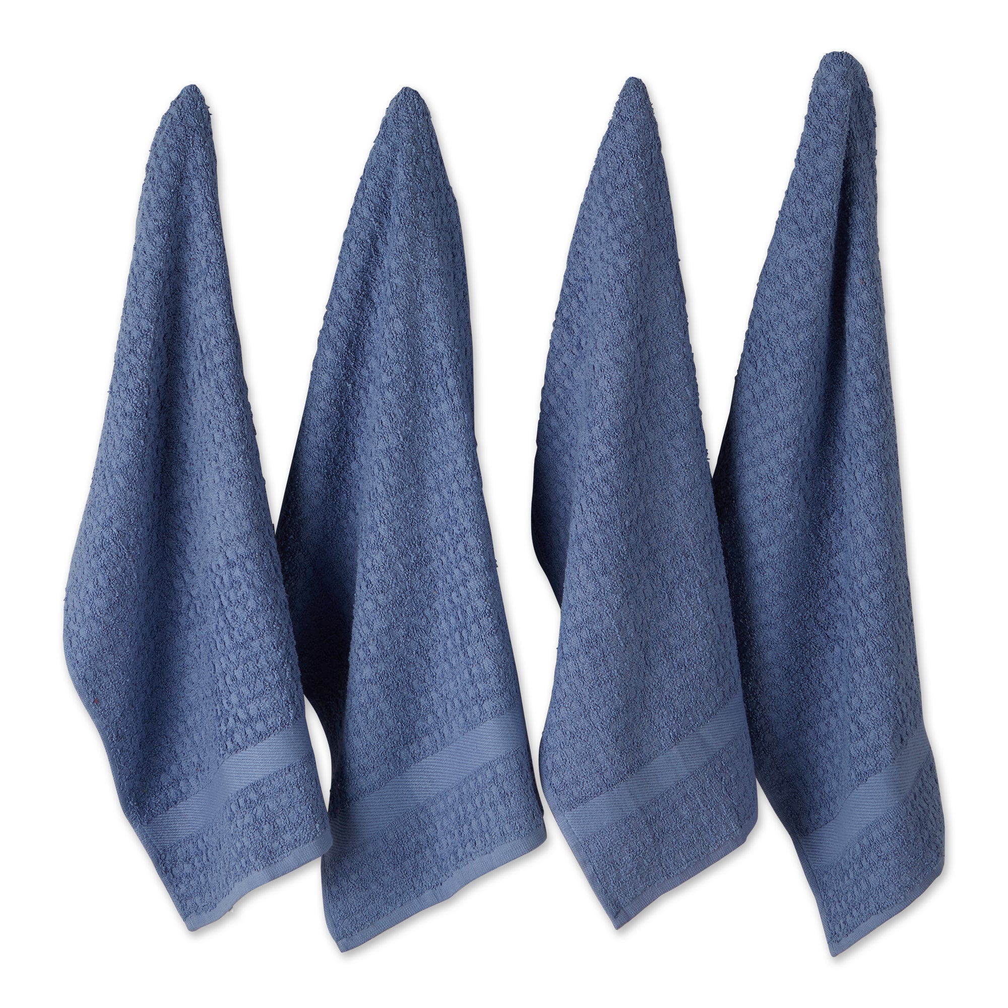 Dii Solid Vintage Stonewash Blue Waffle Terry Dishtowel (Set Of 4)