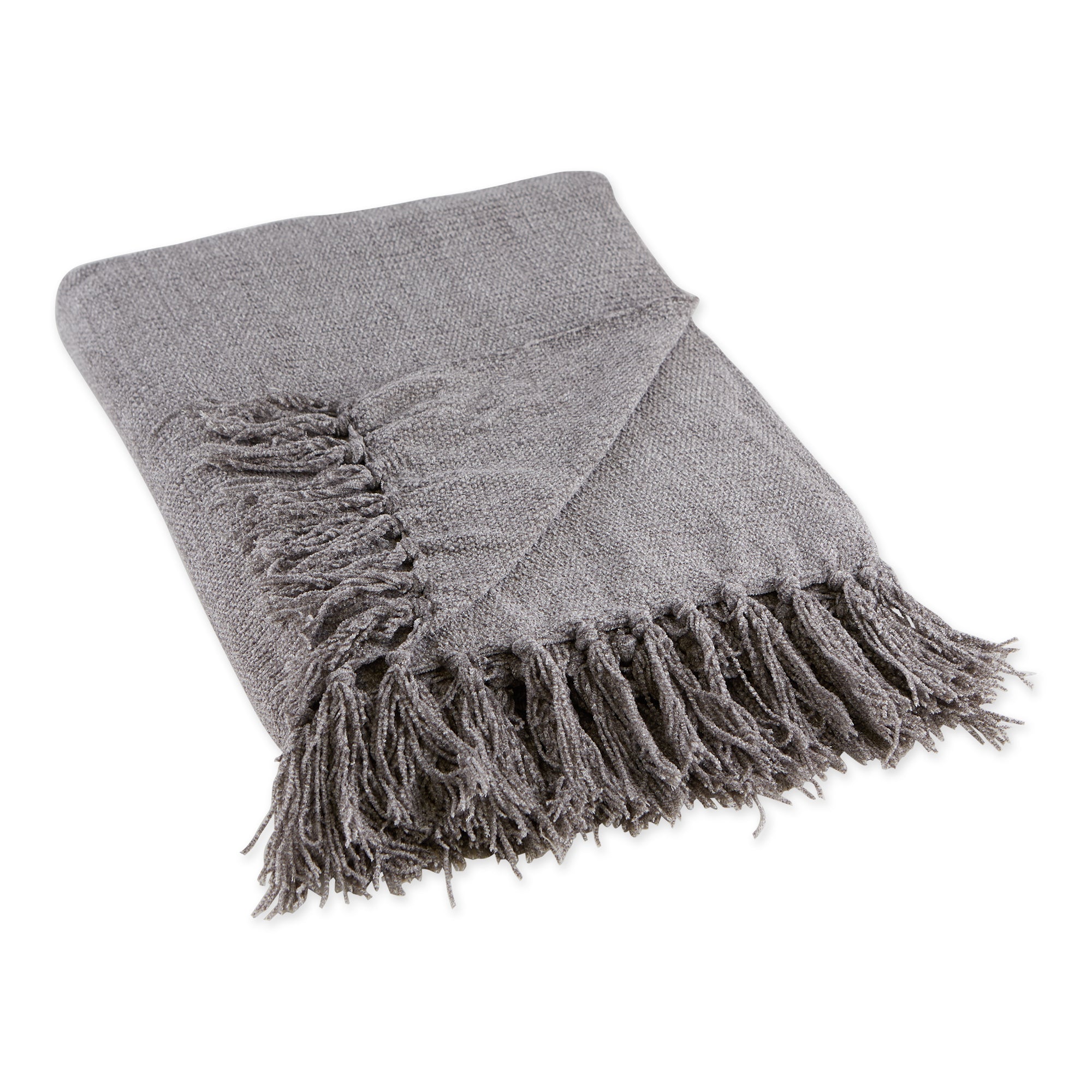 Dii Soft Gray Chenille Throw