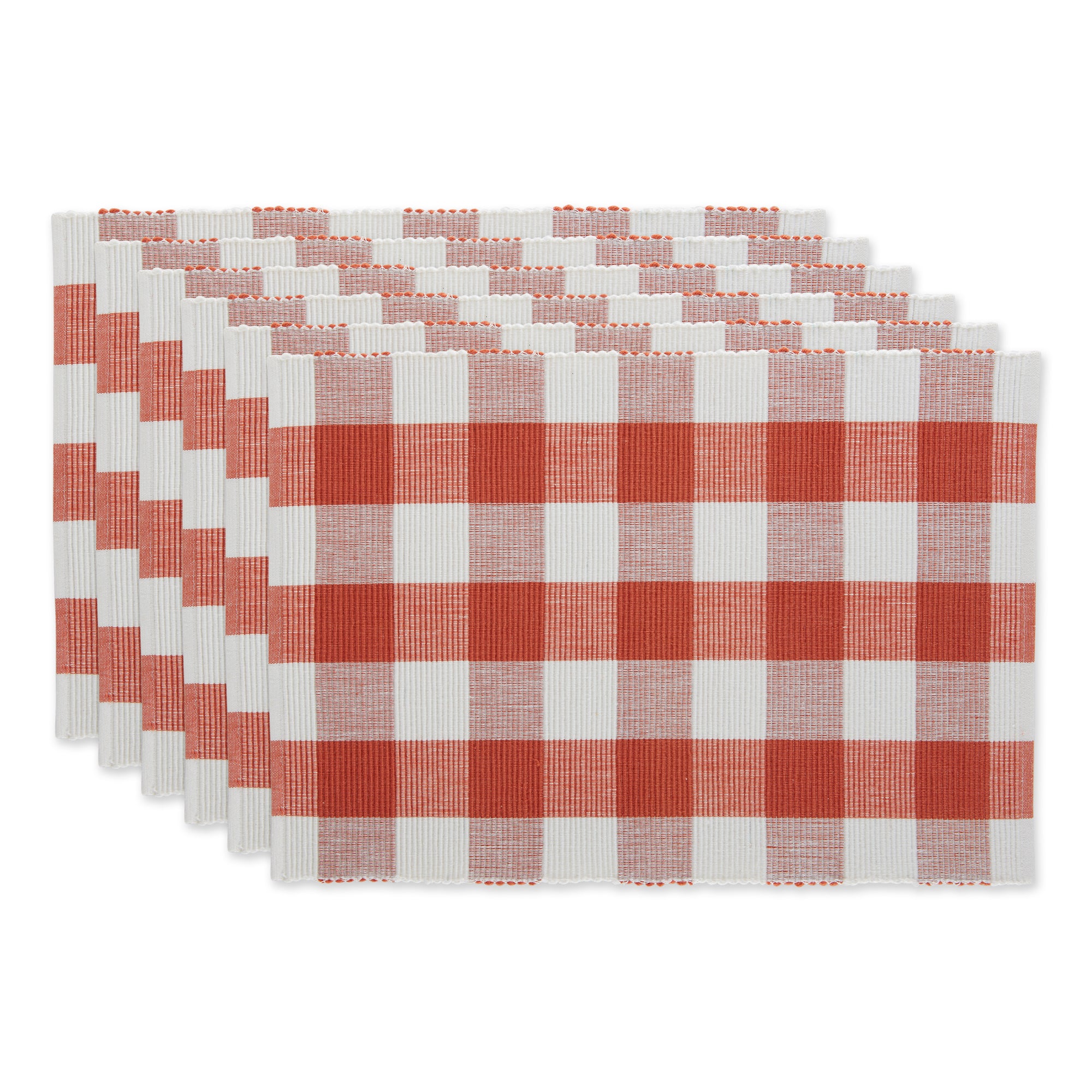 Dii Vintage Red Buffalo Check Ribbed Placemat (Set Of 6)