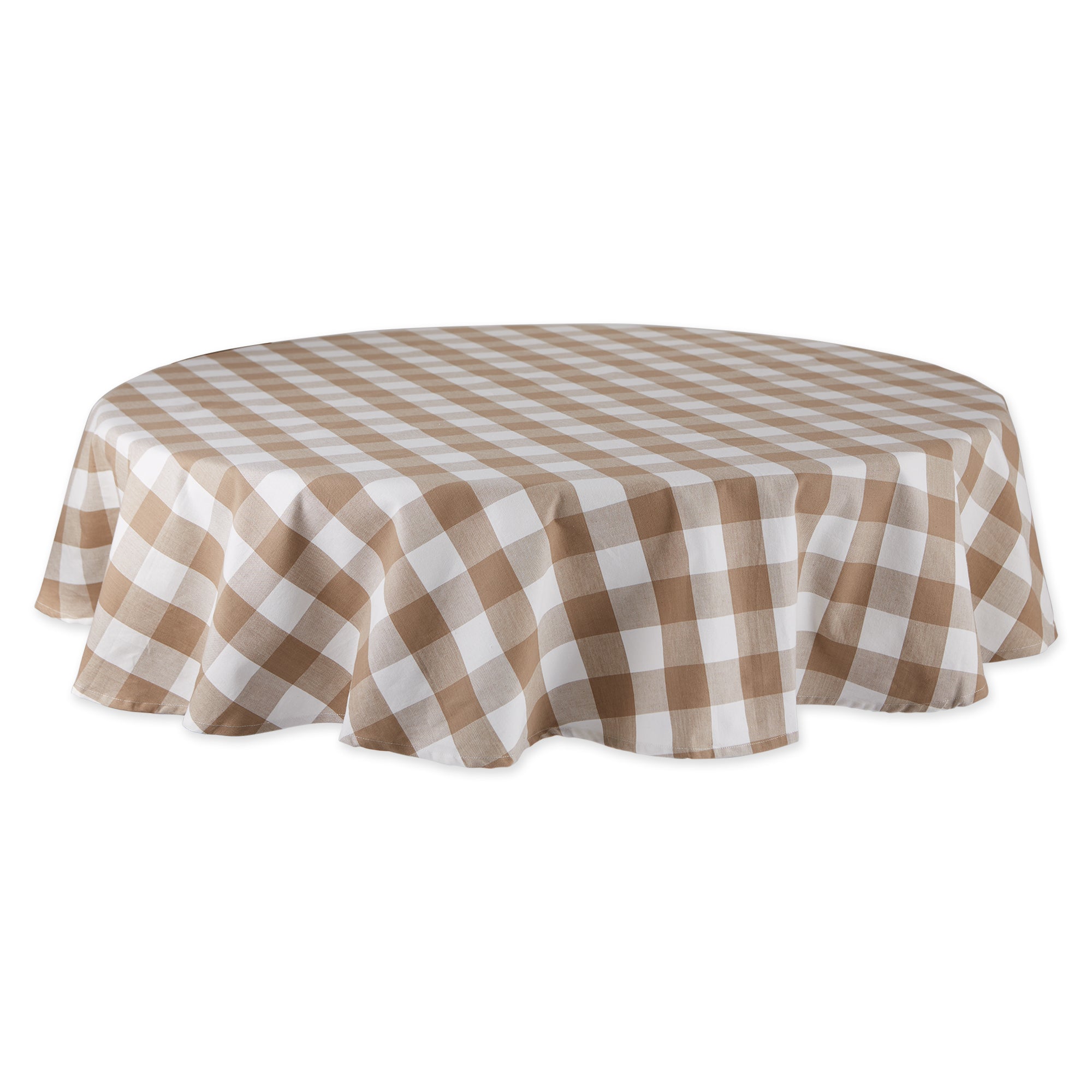 Dii Stone Buffalo Check Tablecloth 70 Round