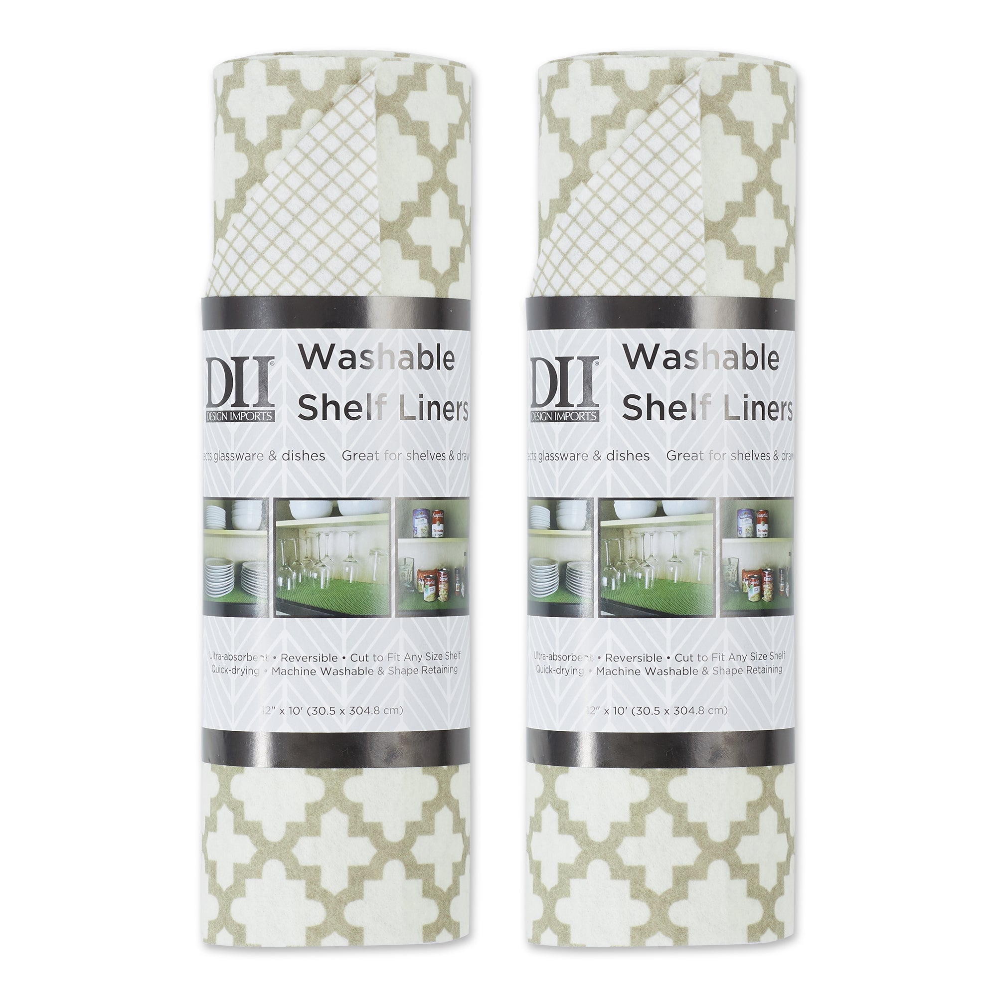 Dii Cream Lattice Shelf Liner (Set Of 2