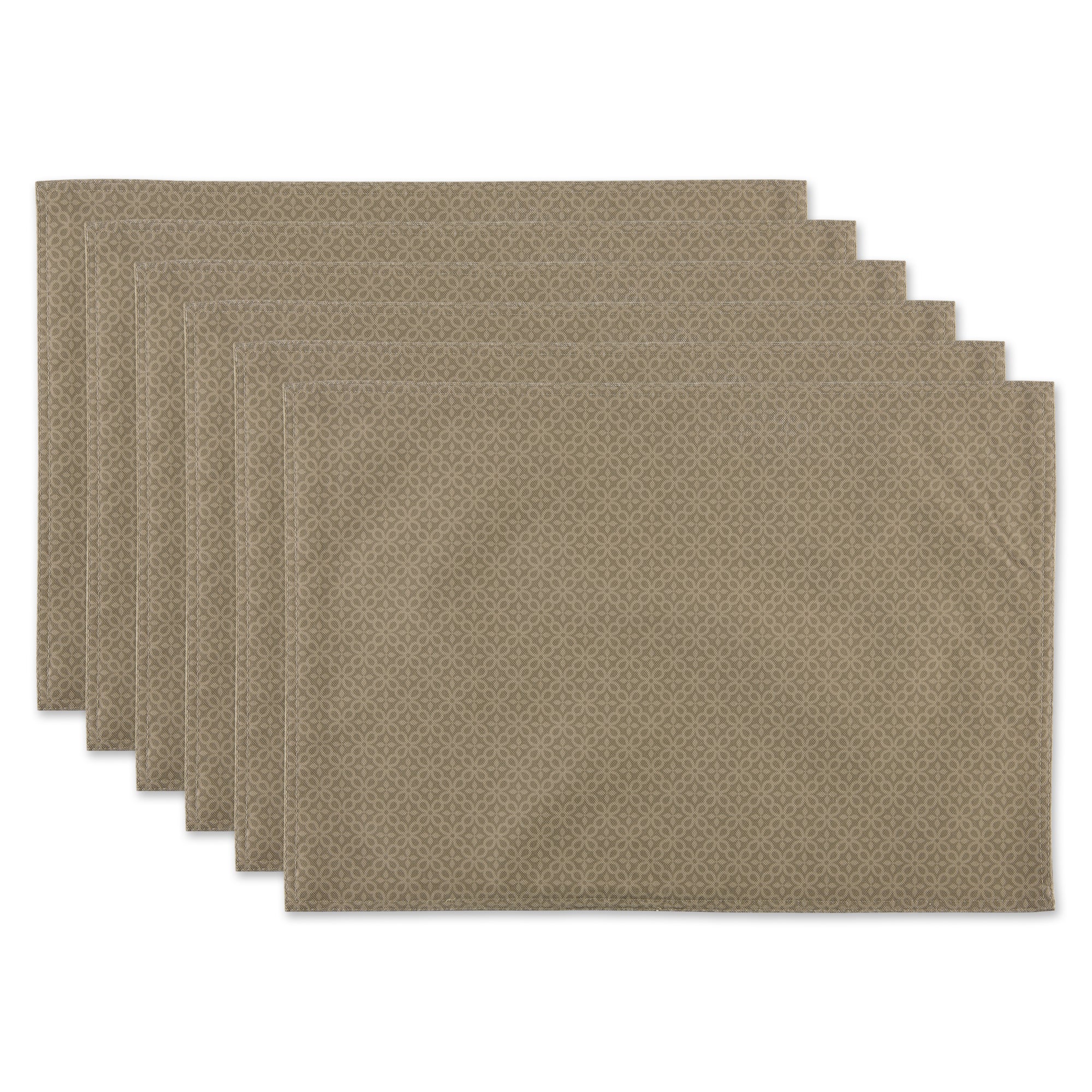 Dii Stone Tonal Lattice Print Outdoor  Placemat (Set Of 6)