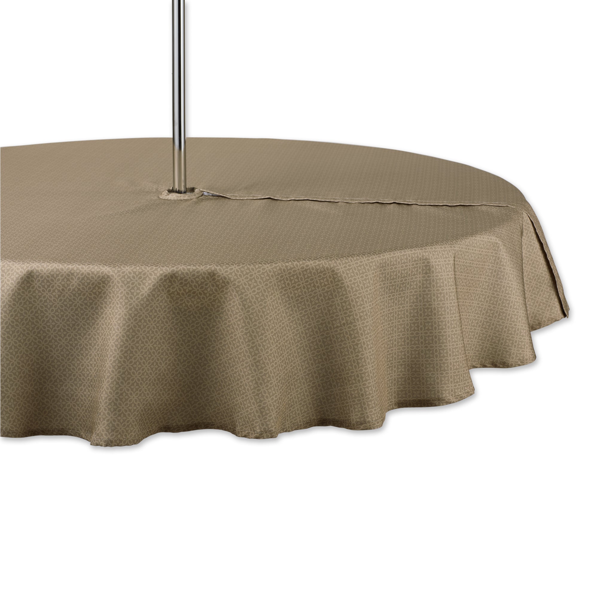 Dii Stone Tonal Lattice Print Outdoor Tablecloth With Zipper 60 Round