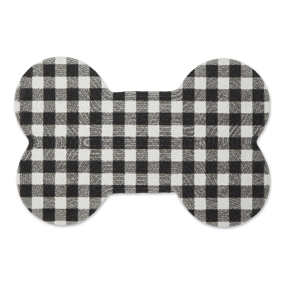 Dii Black And White Buffalo Check Bone Shaped Pet Mat 16X24