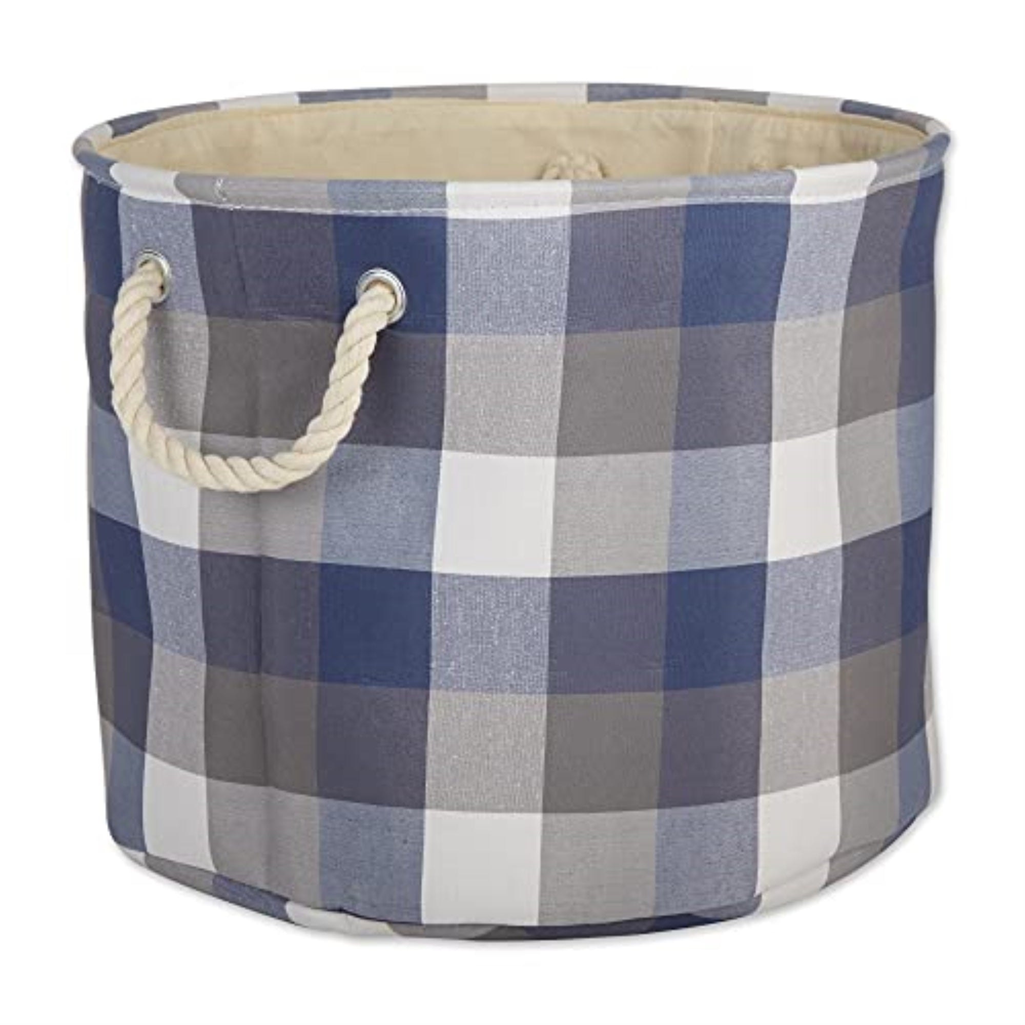 Dii Polyester Bin Tri Color French Blue Round Large 15X16X16