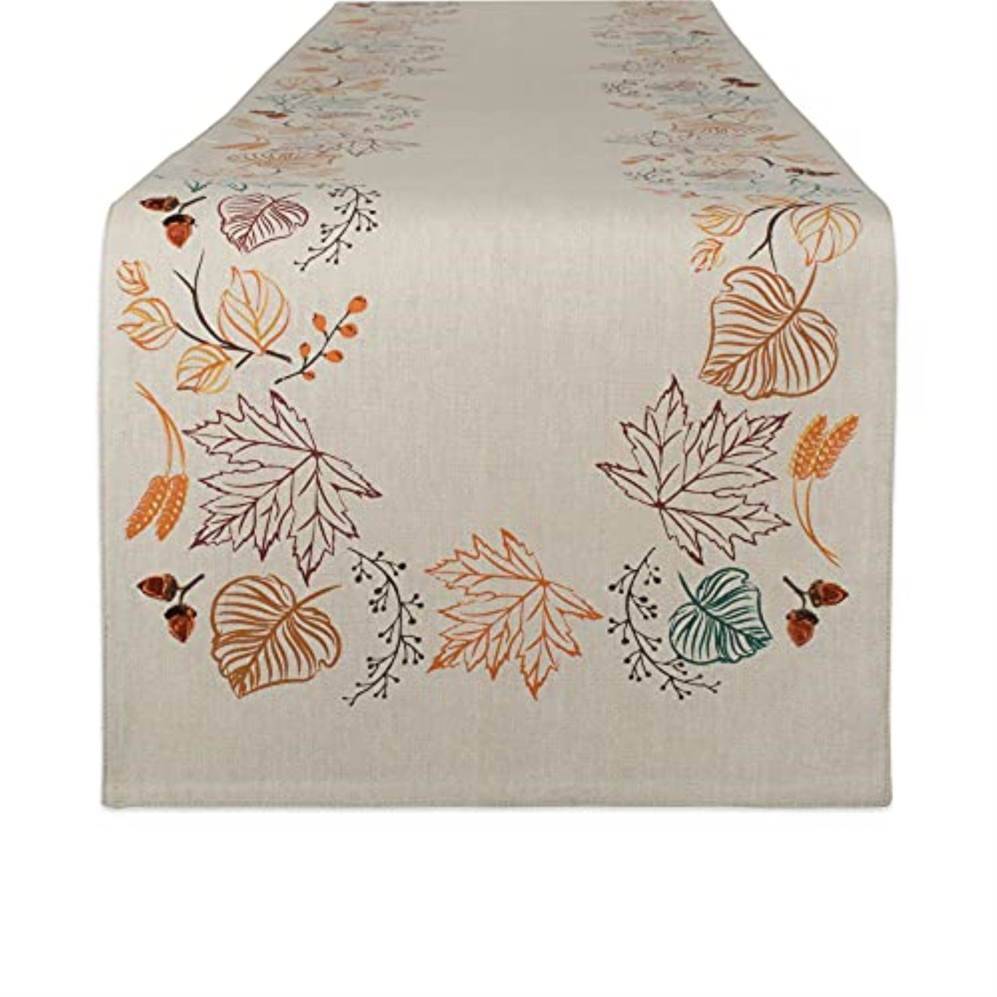 Dii Autumn Leaves Embellished Table Runner 14X108