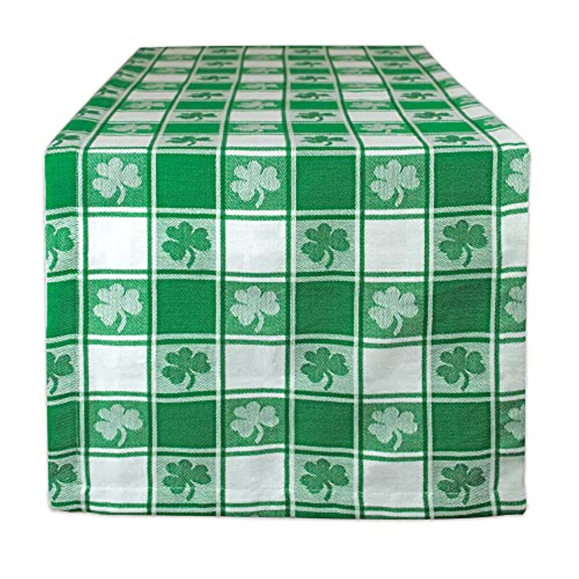 Dii Shamrock Woven Check Table Runner 14X108