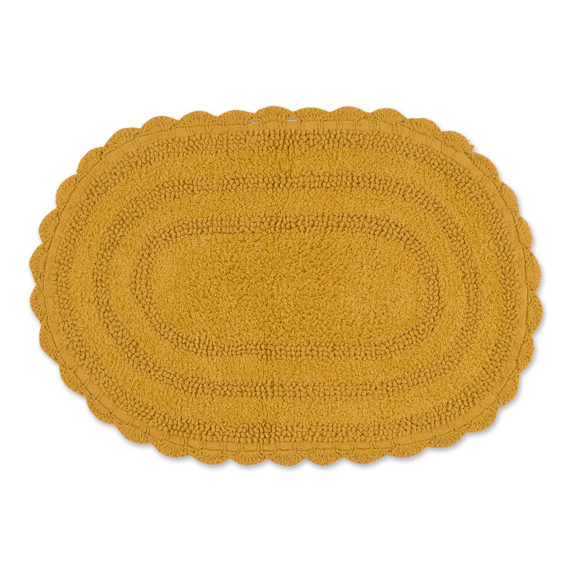Dii Honey Gold Small Oval Crochet Bath Mat