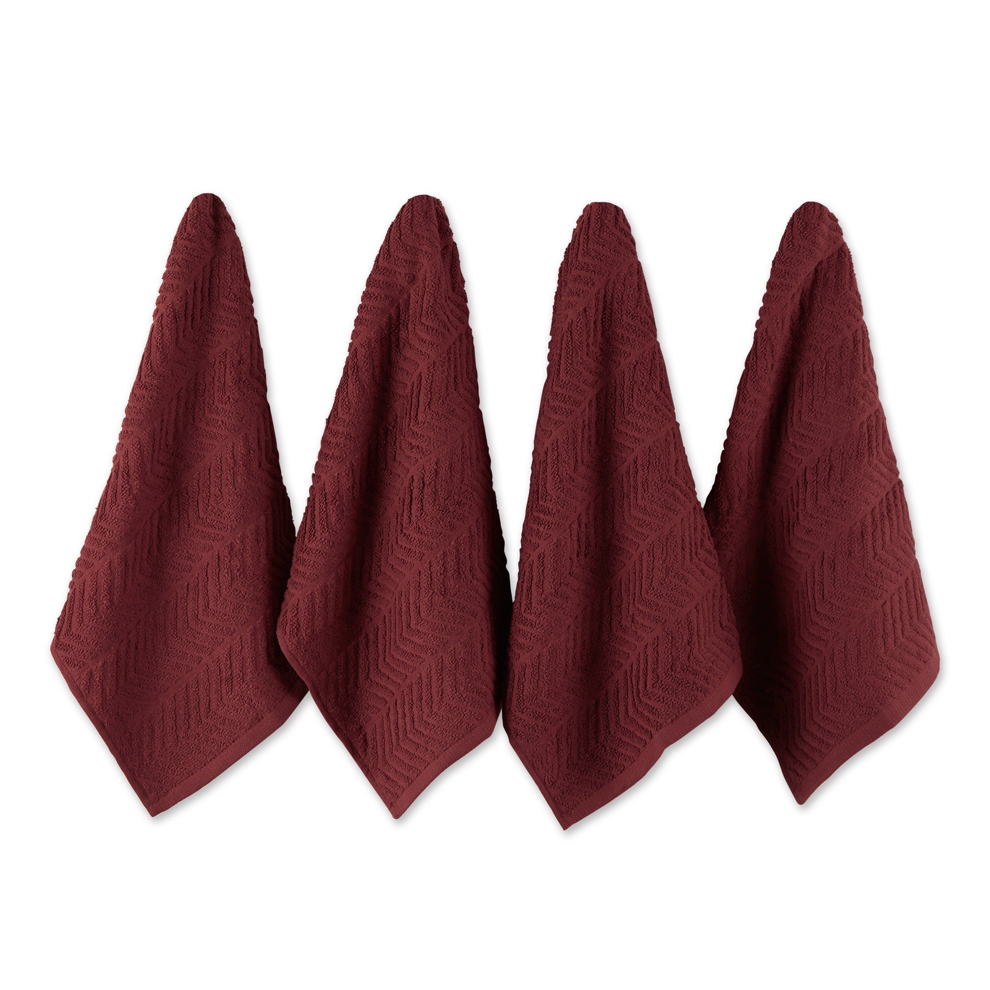 Dii Barn Red Chevron Luxury Barmop (Set Of 4)