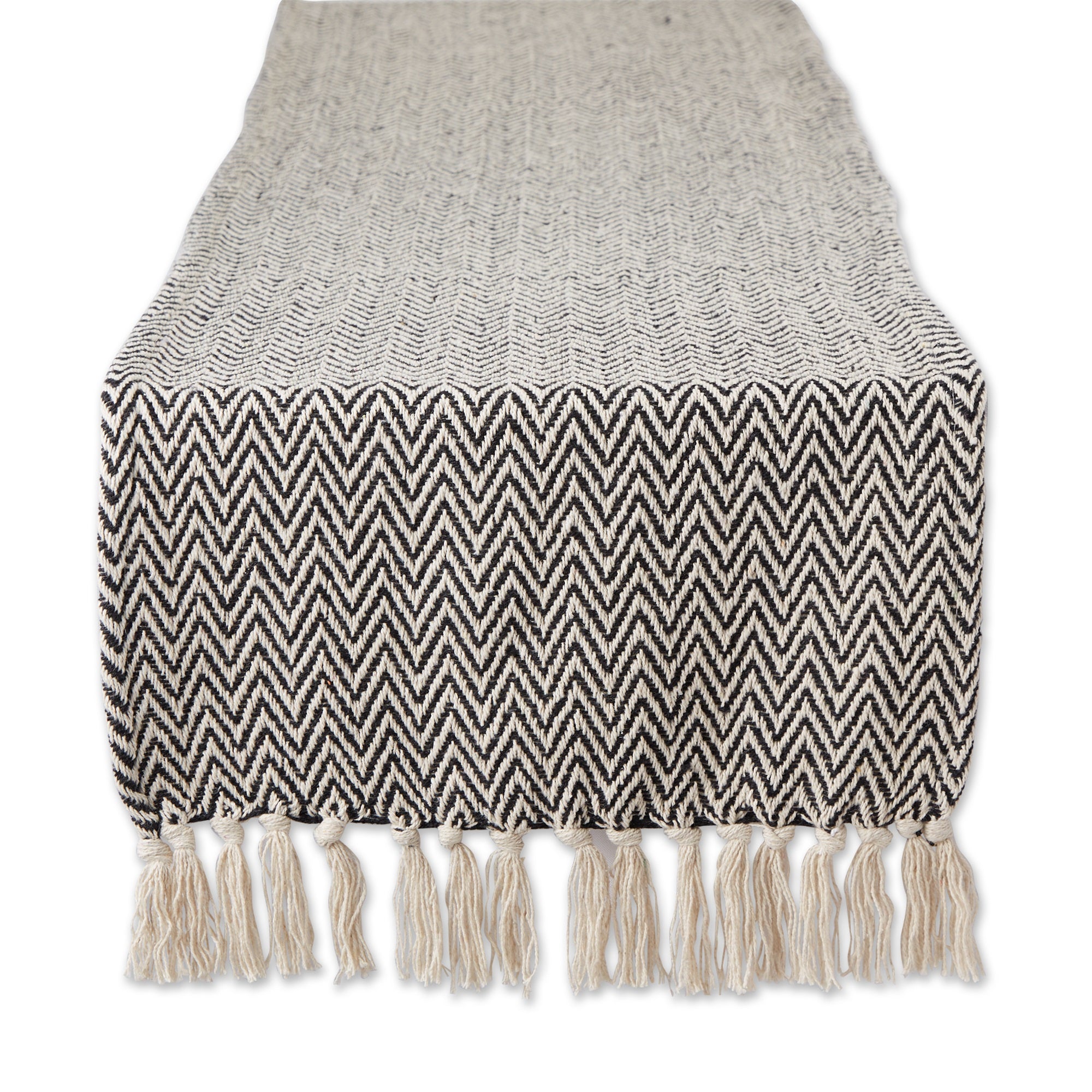 Dii Black Chevron Handloom Table Runner 15X72