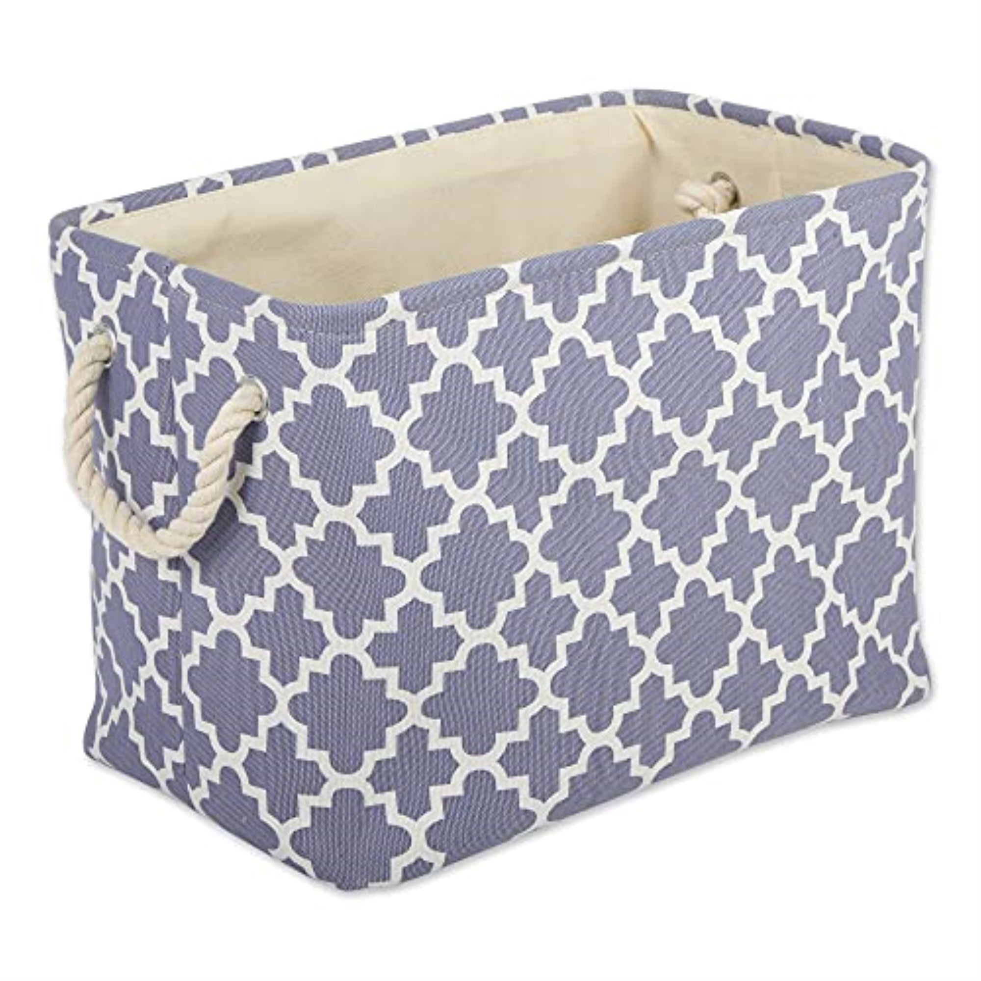 Dii Polyester Bin Lattice Stonewash Blue Rectangle Medium