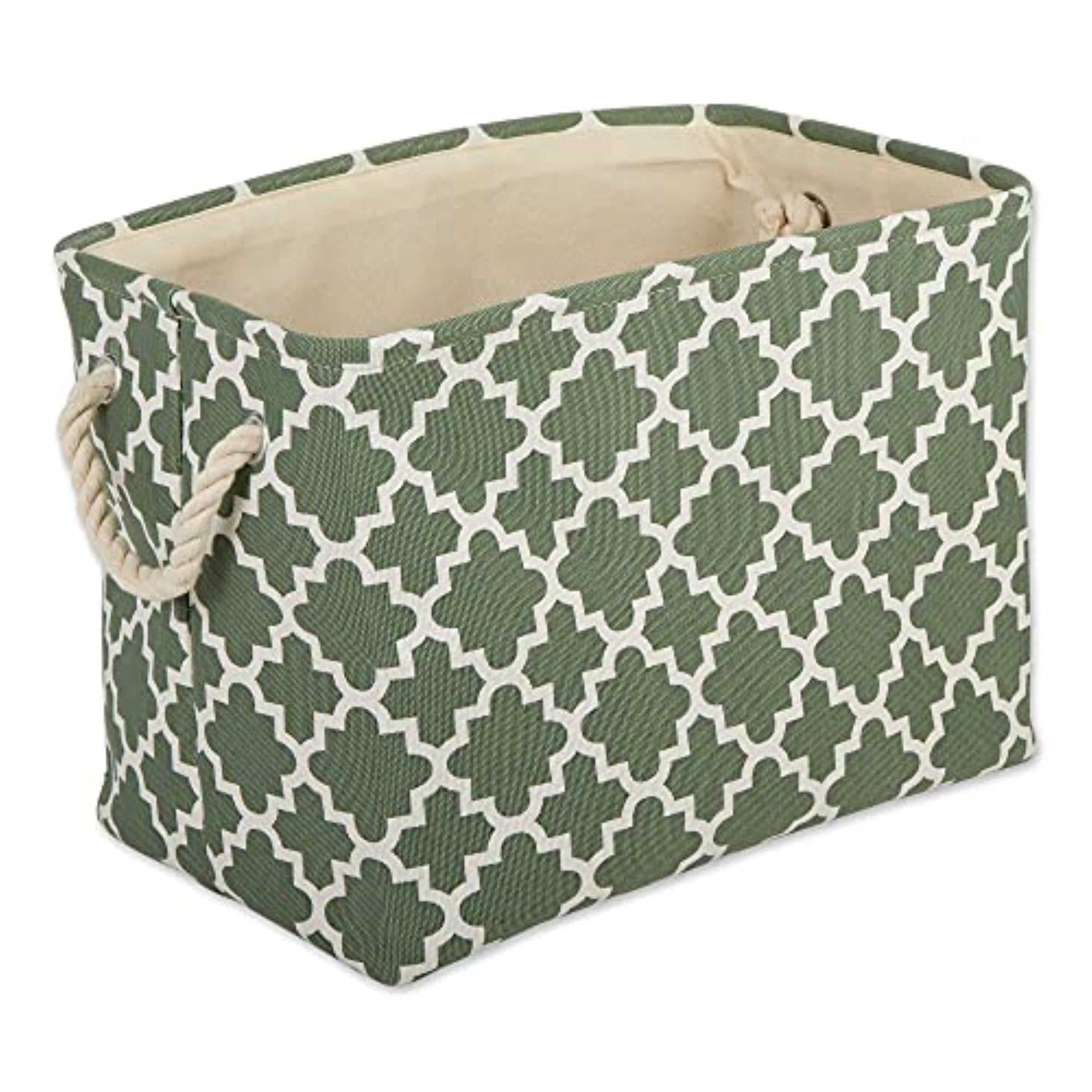 Dii Polyester Bin Lattice Artichoke Green Rectangle Large