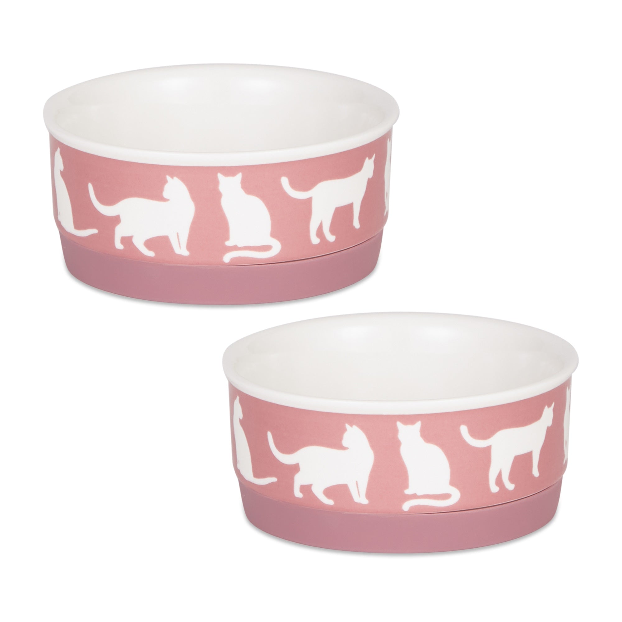 Dii Pet Bowl Cats Meow Rose Small 4.25Dx2H (Set Of 2)