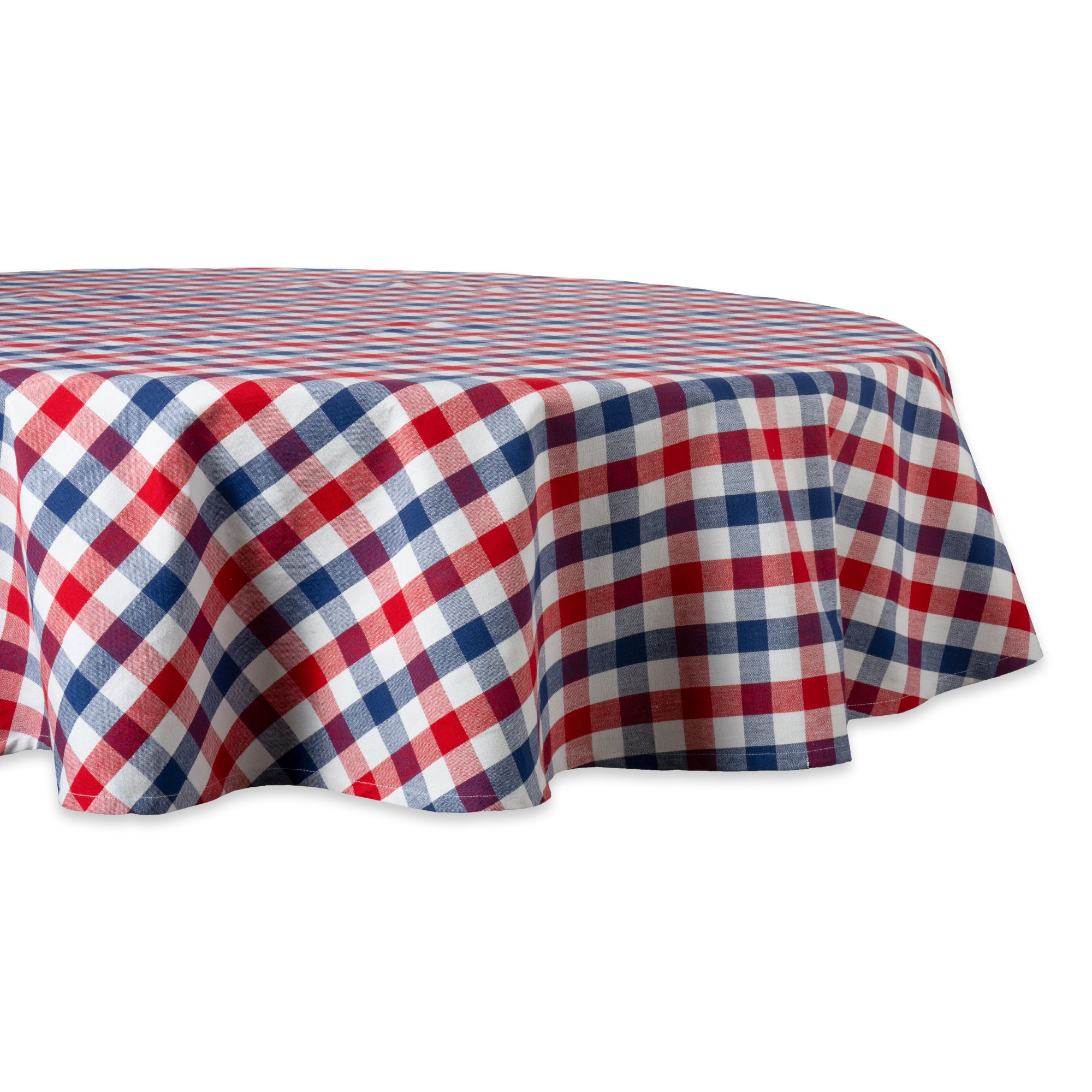 Dii Red, White & Blue Check Tablecloth 70 Round