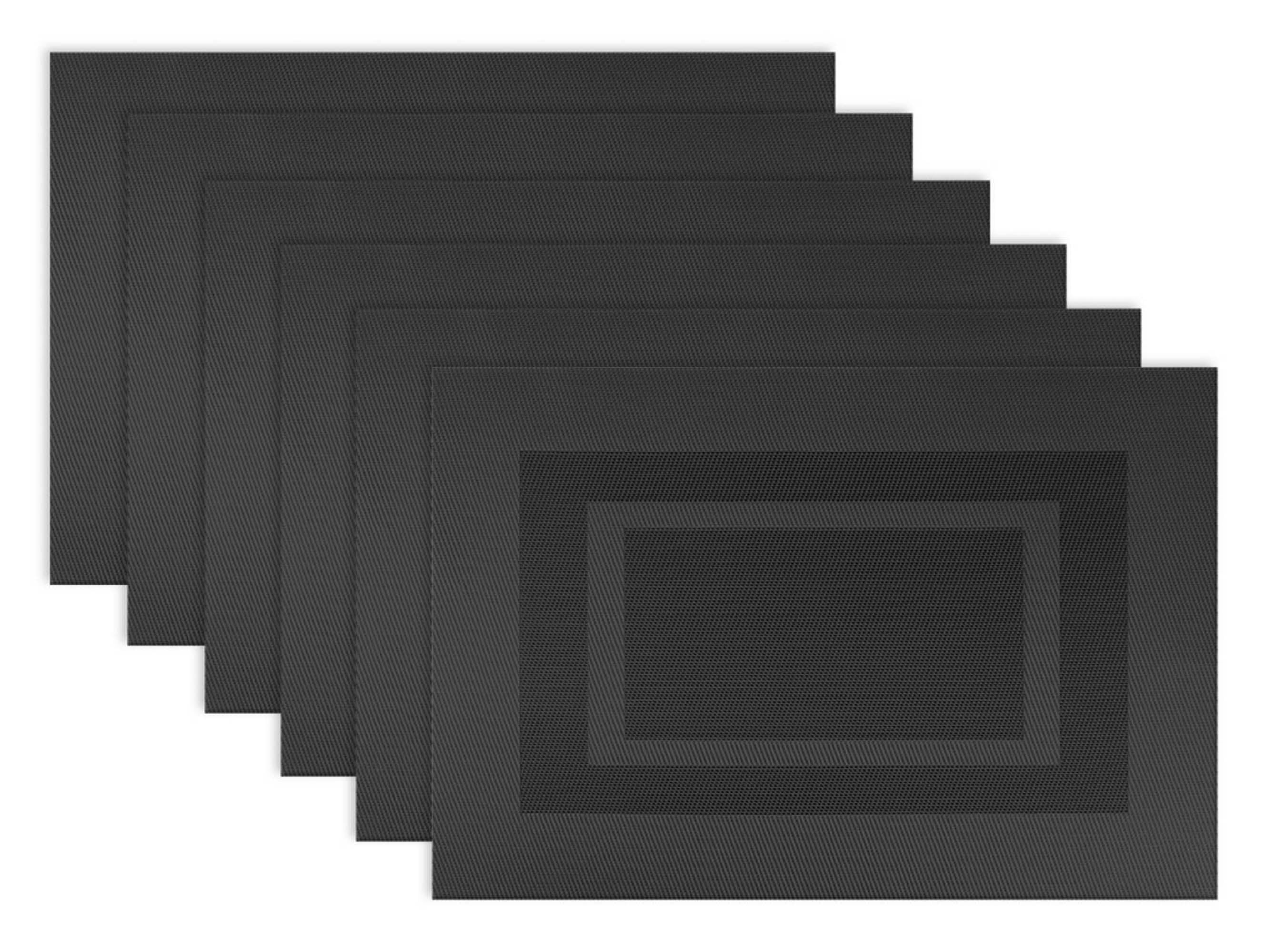 Dii Black Pvc Doubleframe Placemat (Set Of 6)