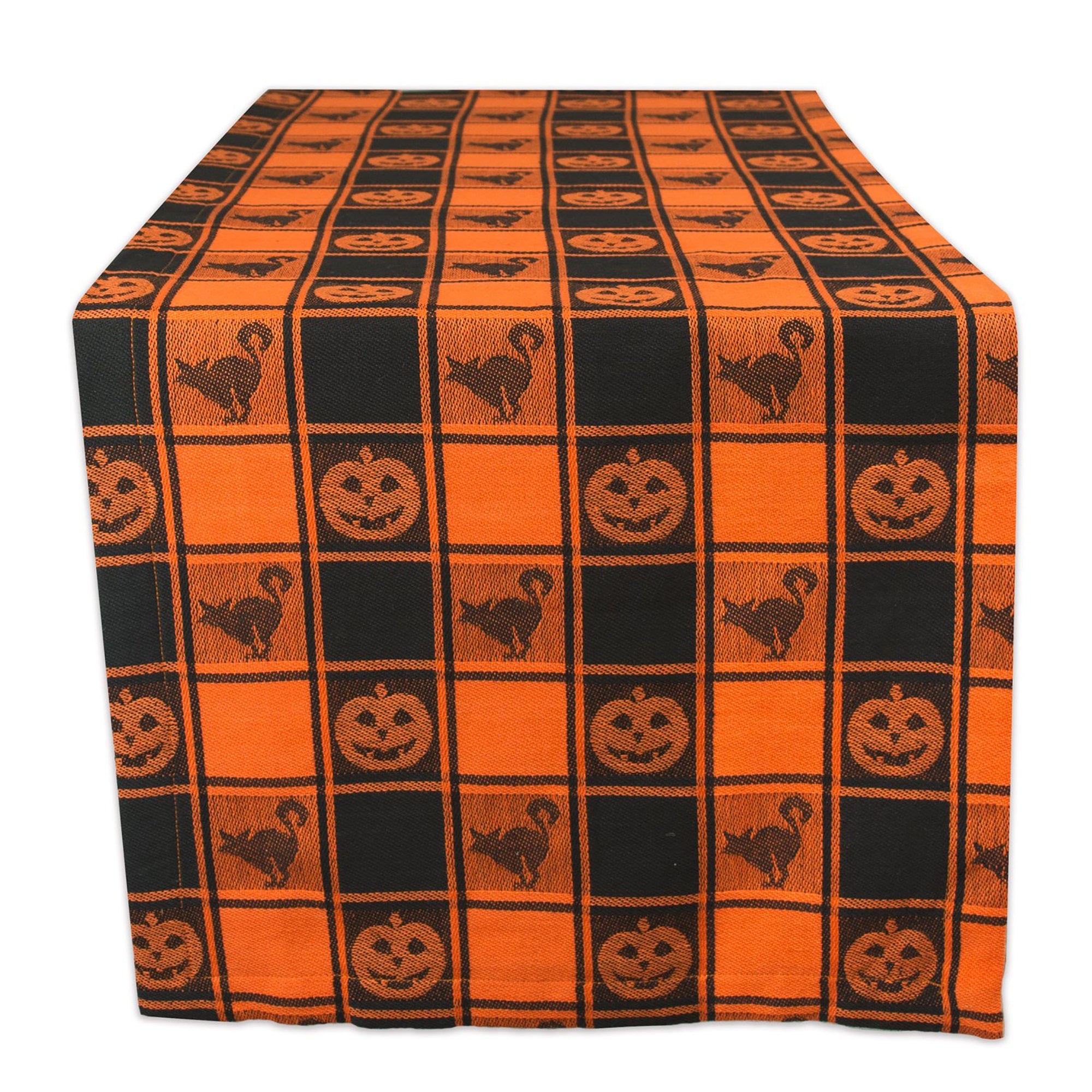 Dii Halloween Woven Check Table Runner