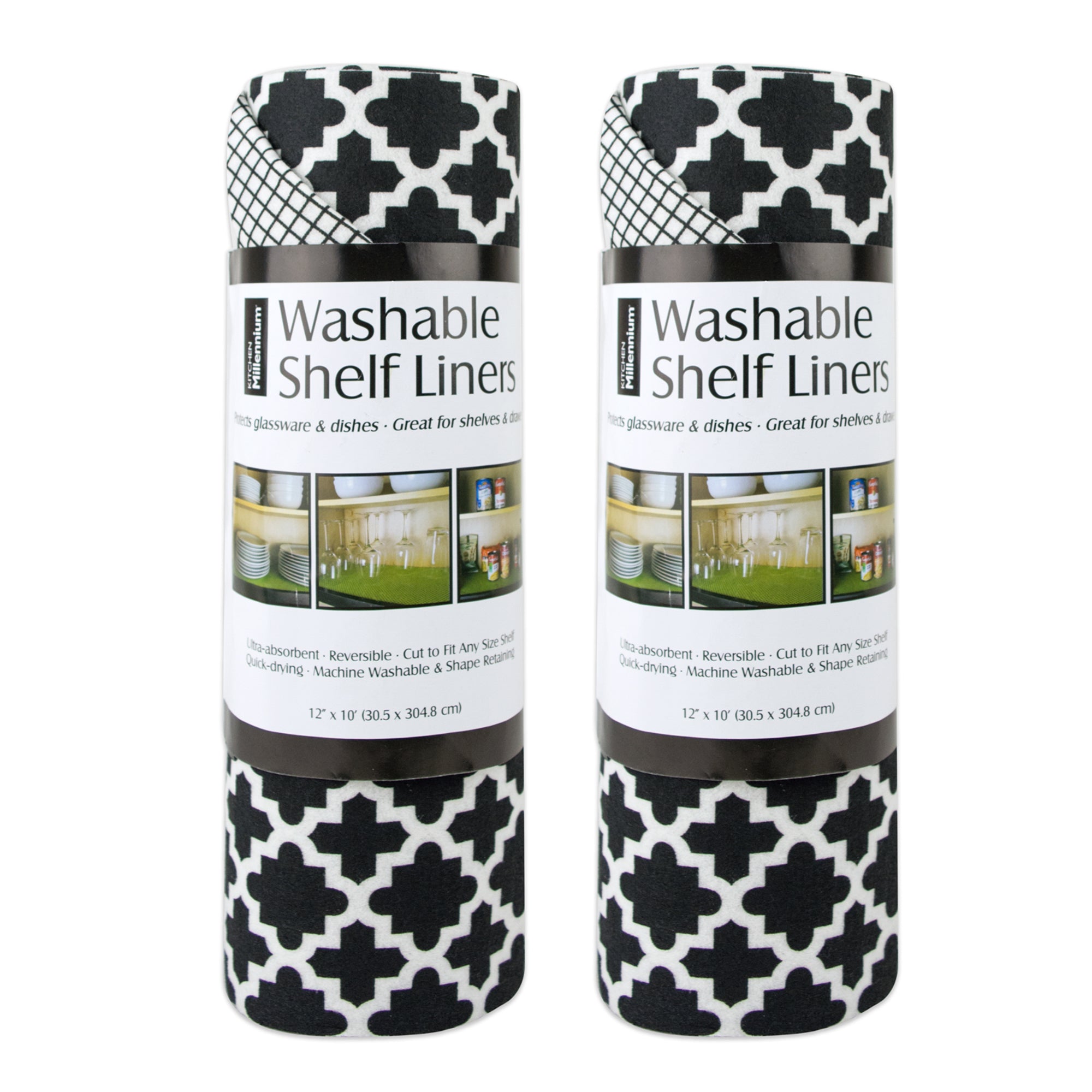 Dii Black Lattice Shelf Liner (Set Of 2)