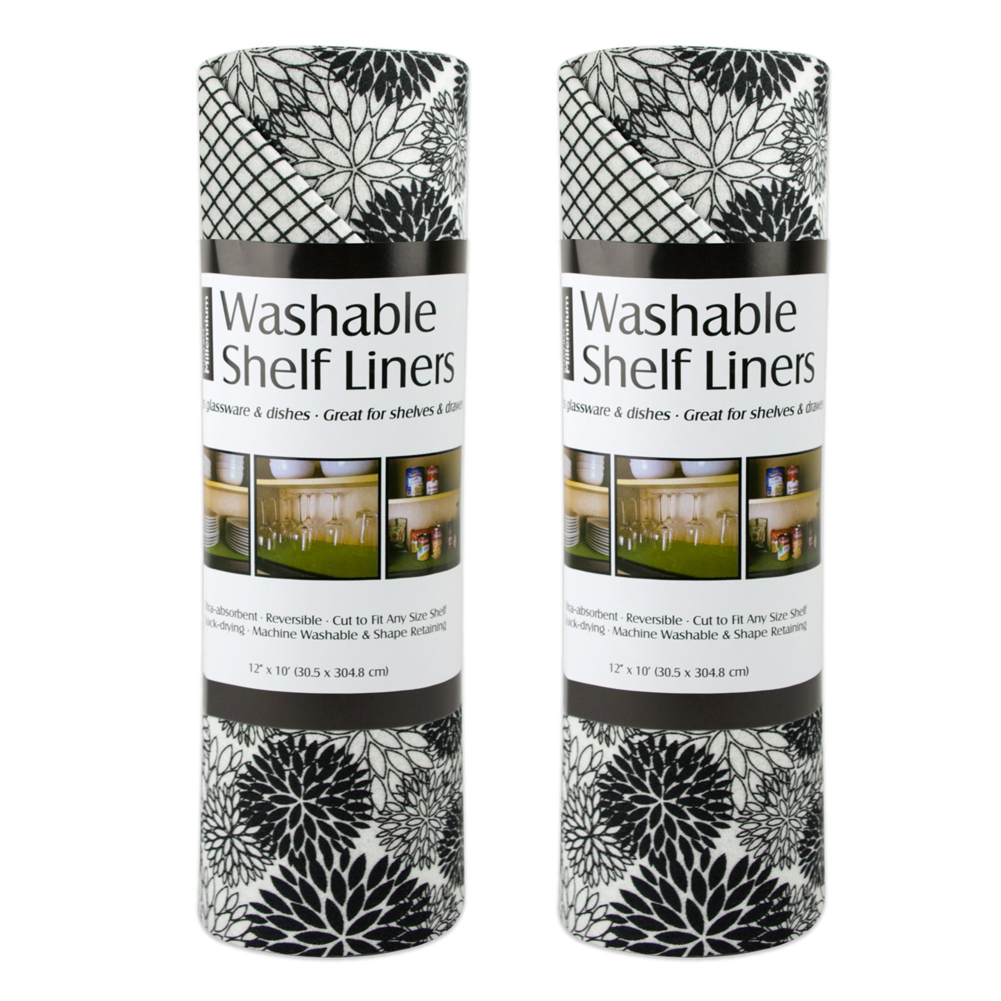 Dii Black Dahlia Shelf Liner (Set Of 2)