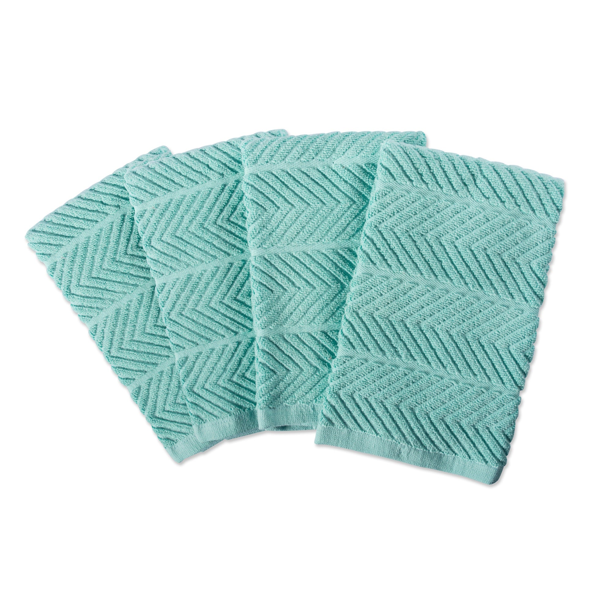 Dii Aqua Chevron Luxury Barmop (Set Of 4)