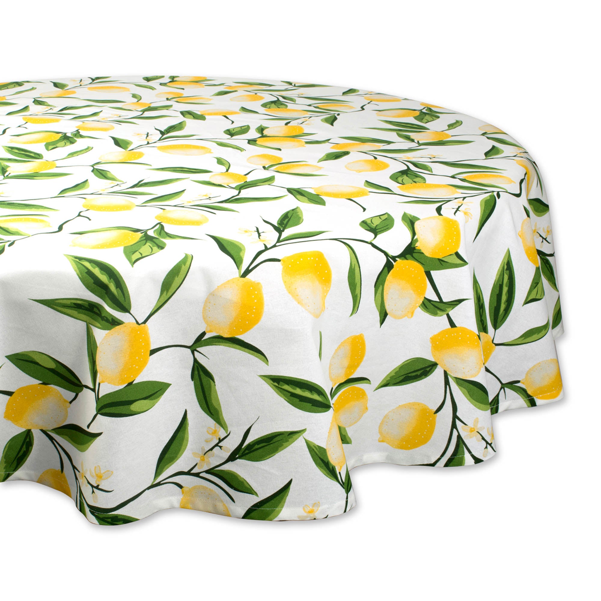 Dii Lemon Bliss Print Tablecloth 70 Round
