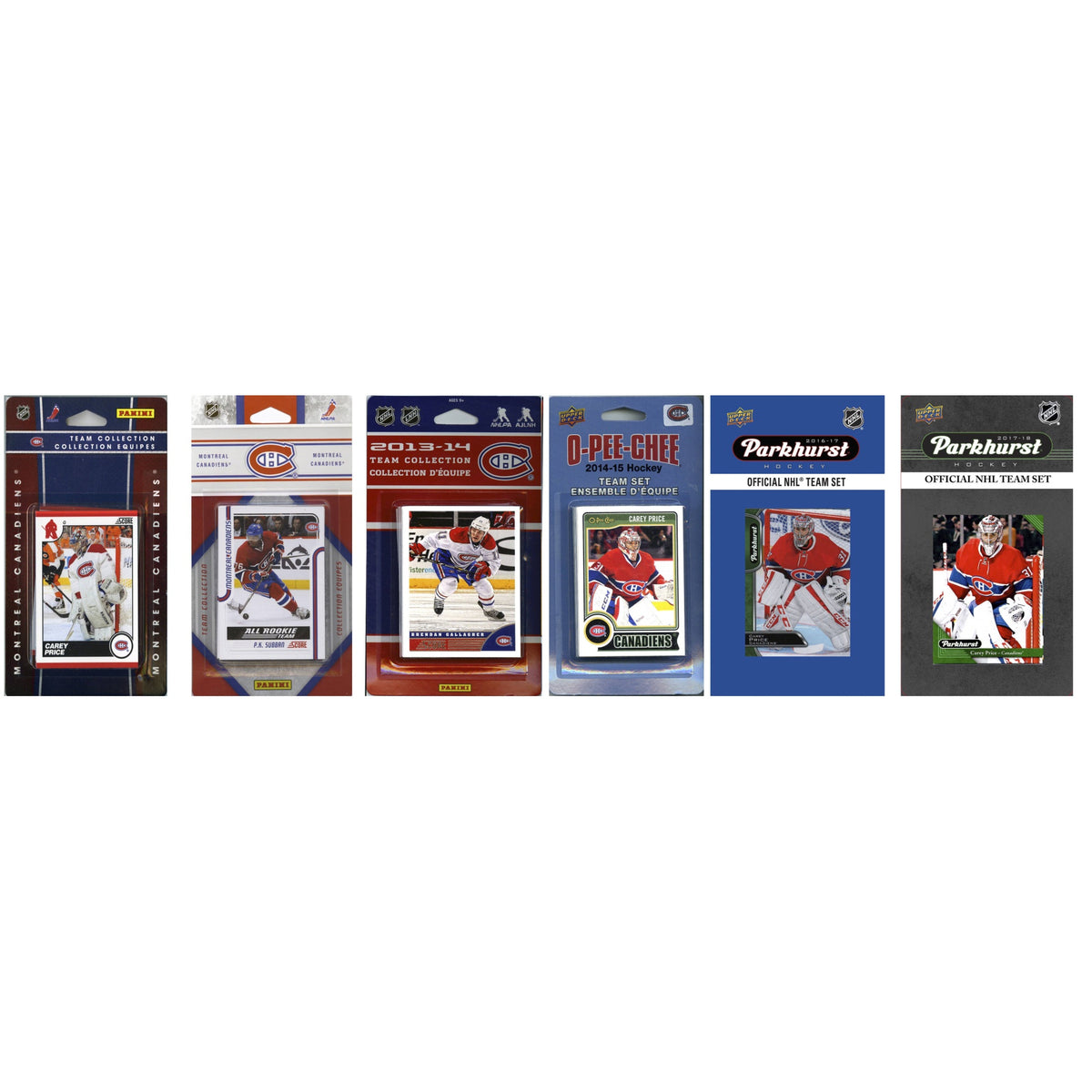 Nhl Montreal Canadiens 6 Different Licensed Trading Card Team Sets