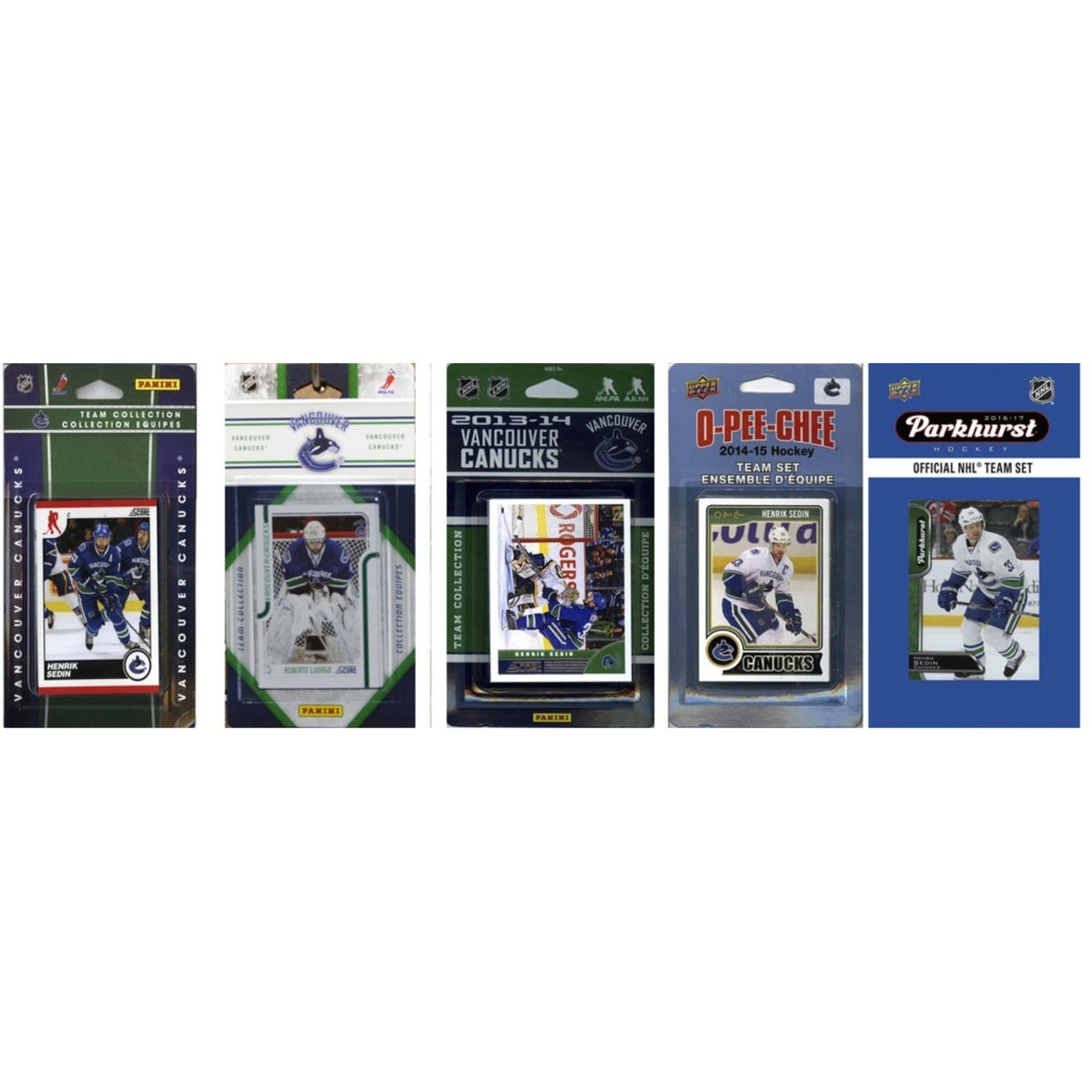 Nhl Vancouver Canucks 5 Different Licensed Trading Card Team Sets
