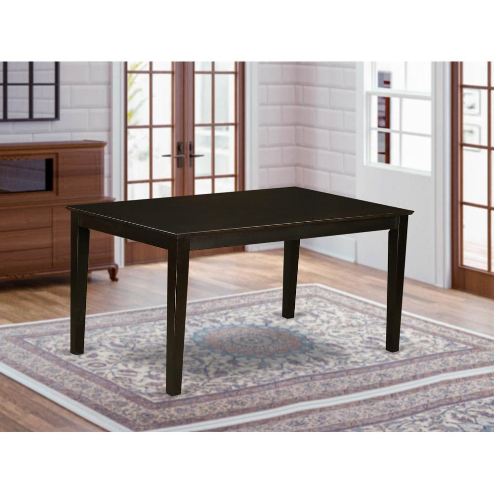 Capri  Rectangular  dining  table  36″x60″  with  solid  wood  top  In  Cappuccino  Finish