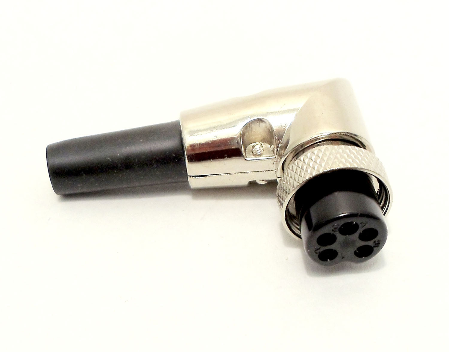 KALIBUR - 5 PIN RIGHT ANGLE MICROPHONE CONNECTOR WITH STRAIN RELIEF