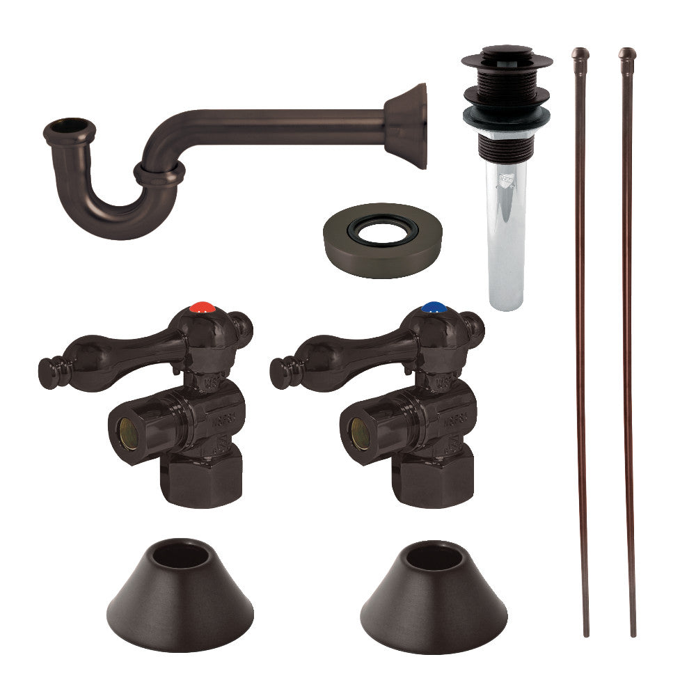 Kingston Brass Cc43105Vkb30 Traditional Plumbing Sink Trim Kit With P-Trap And Drain, Oil Rubbed Bronze