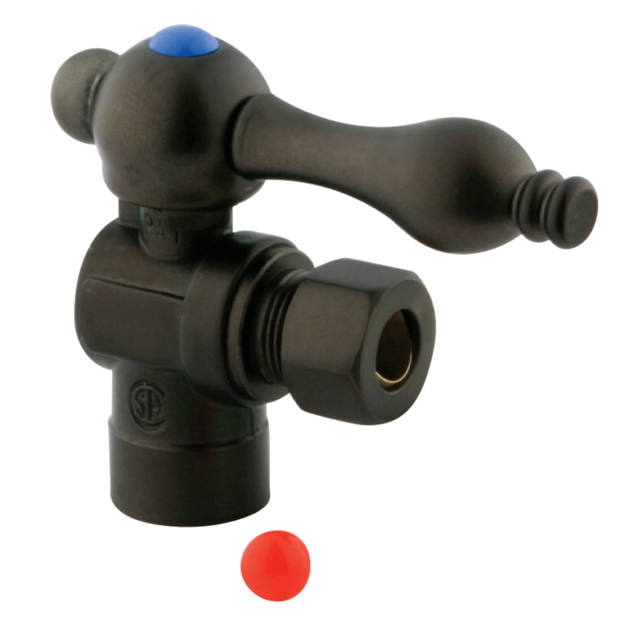 Kingston Brass Cc43205 1/2 Sweat, 3/8 O.D. Compression Angle Shut-Off Valve, Oil Rubbed Bronze