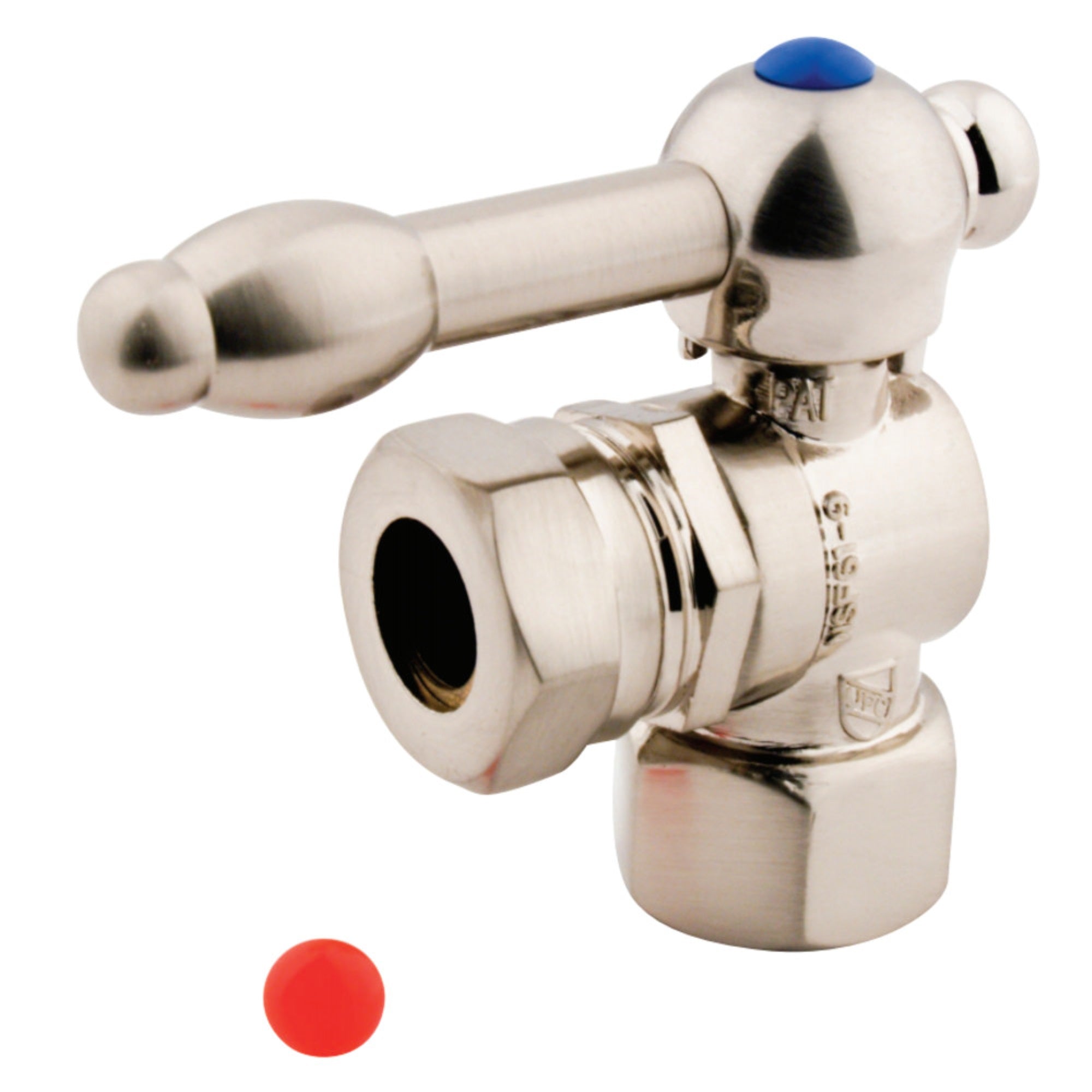 Kingston Brass Cc44108Kl 1/2 Ips, 1/2 Or 7/16 Slip Joint Angle Shut-Off Valve, Brushed Nickel