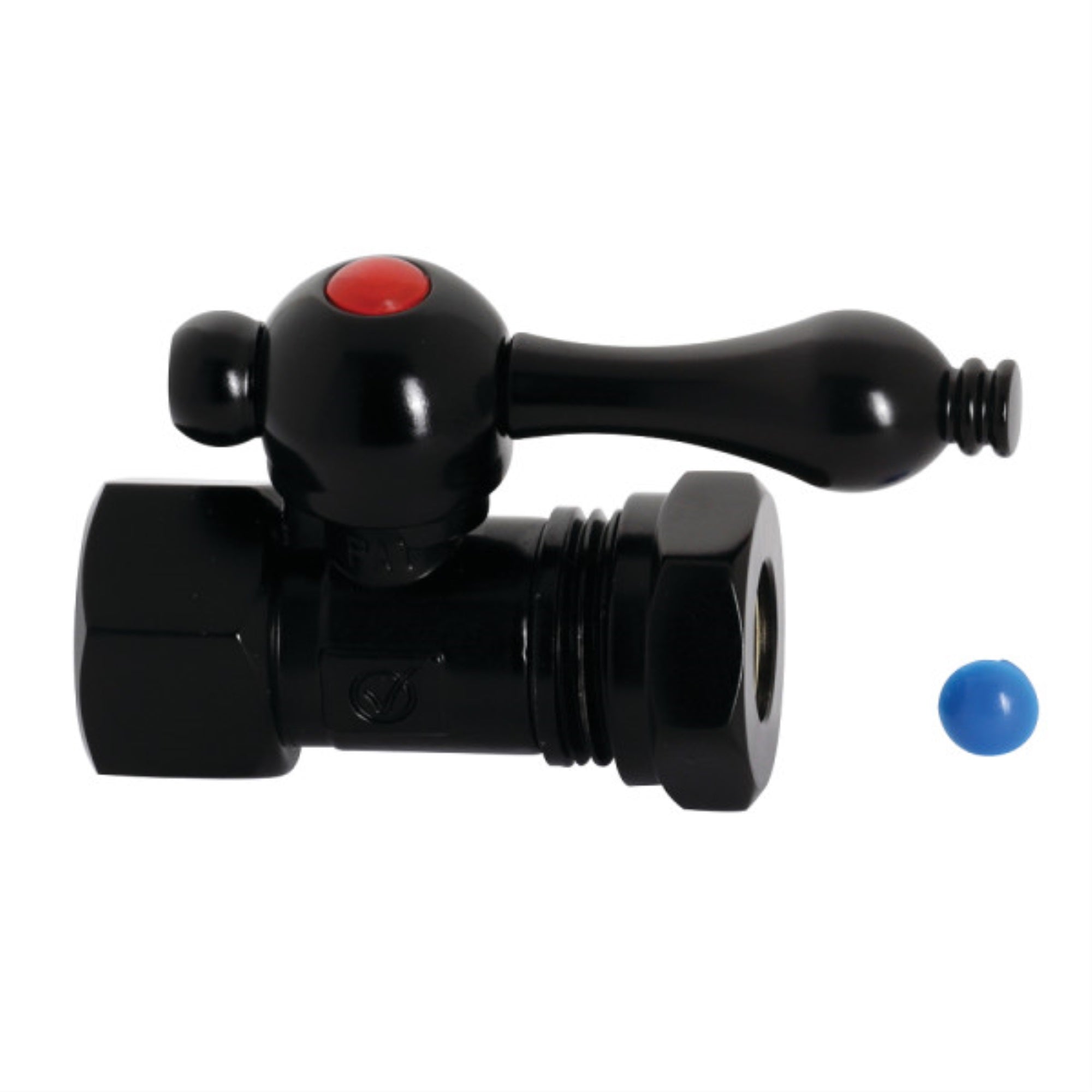 Kingston Brass Cc44450 5/8 O.D. Comp, 1/2 O.D. Comp Straight Shut-Off Valve, Matte Black