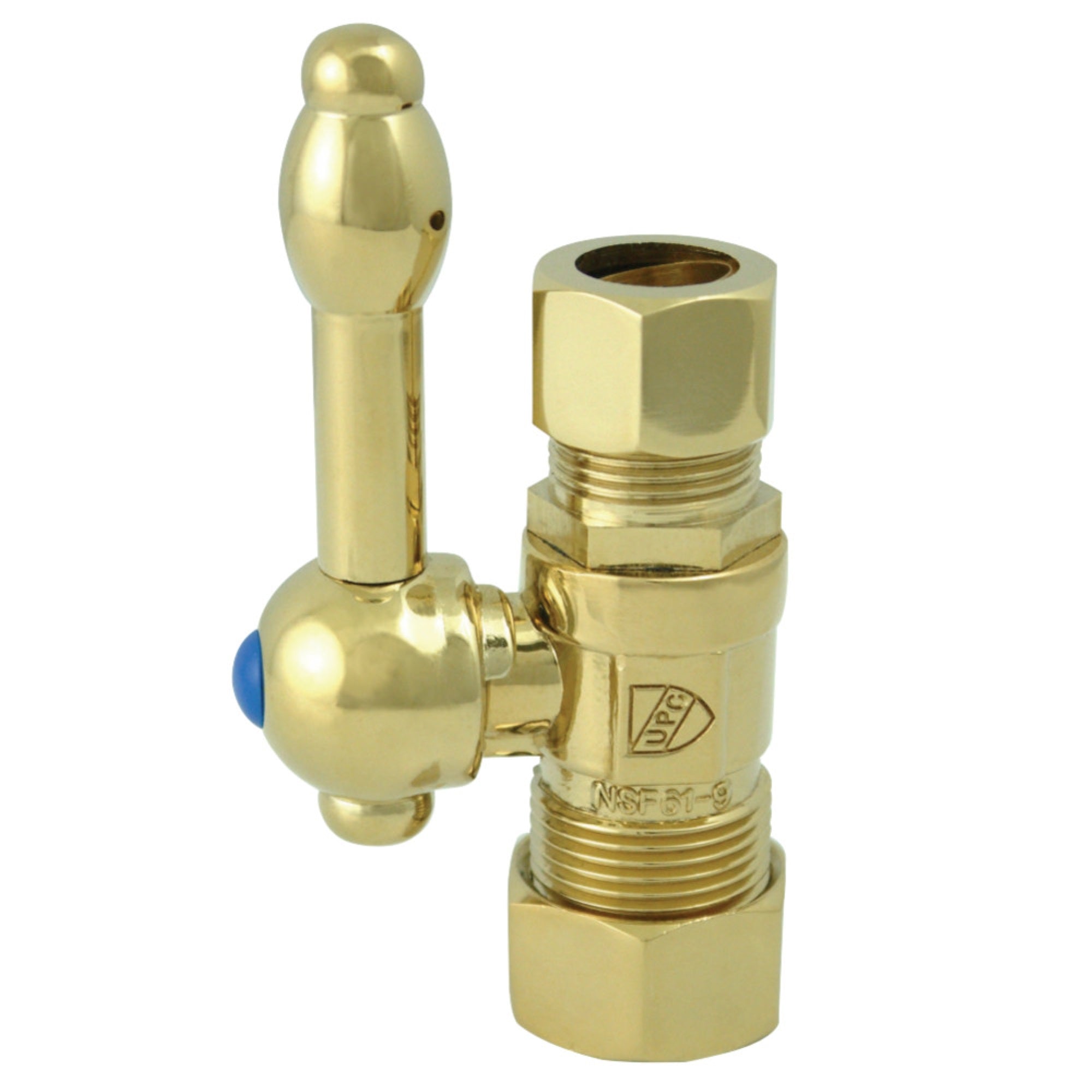 Kingston Brass Cc44452Kl 5/8 O.D. Compression, 1/2 O.D. Compression Straight Shut-Off Valve, Polished Brass