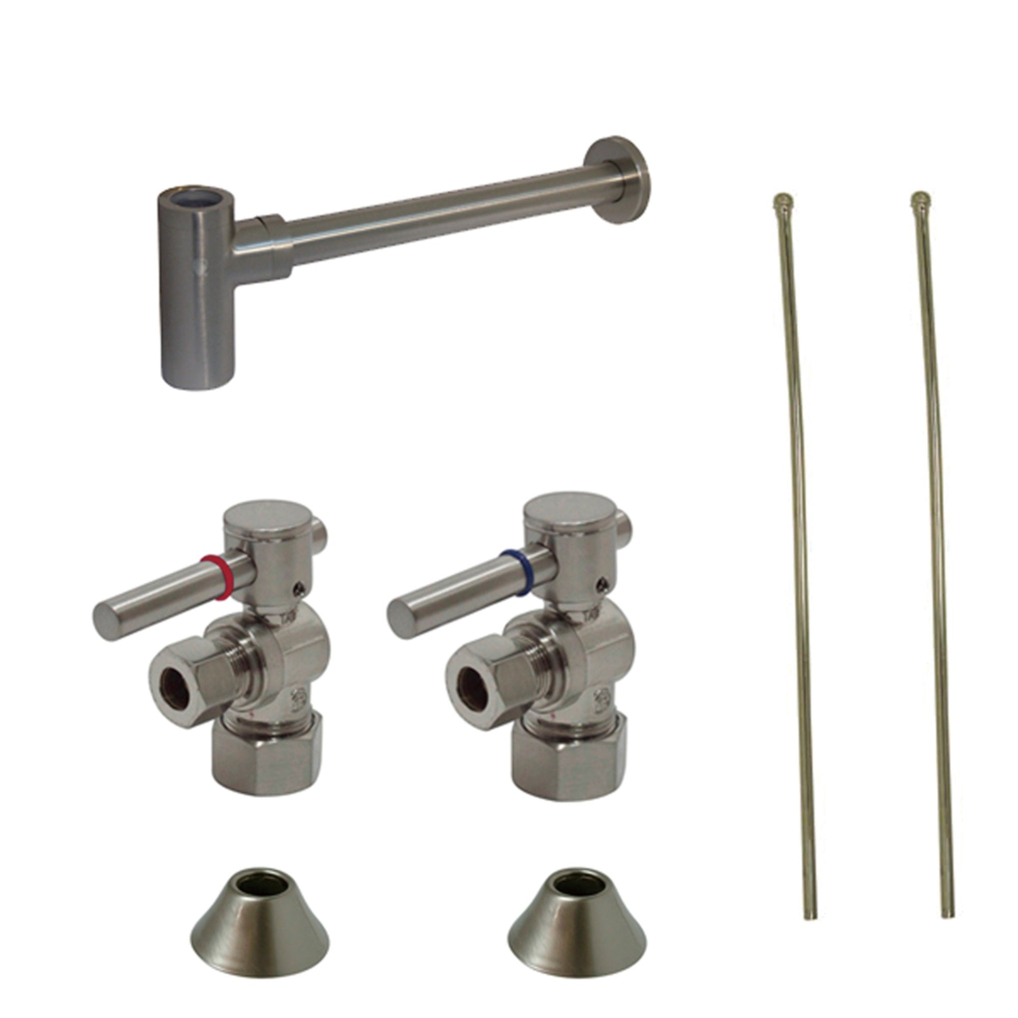 Kingston Brass Cc53308Dllkb30 Modern Plumbing Sink Trim Kit With Bottle Trap, Brushed Nickel