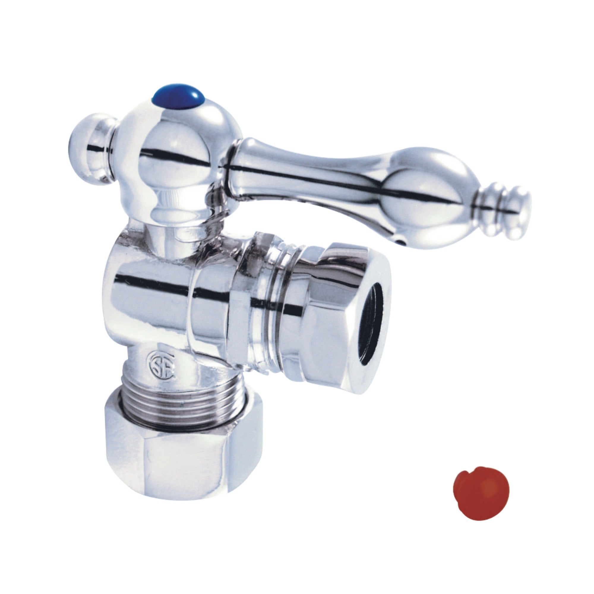 Kingston Brass Cc54301 5/8 O.D. Compression, 1/2 Or 7/16 O.D. Compression Angle Shut-Off Valve, Polished Chrome