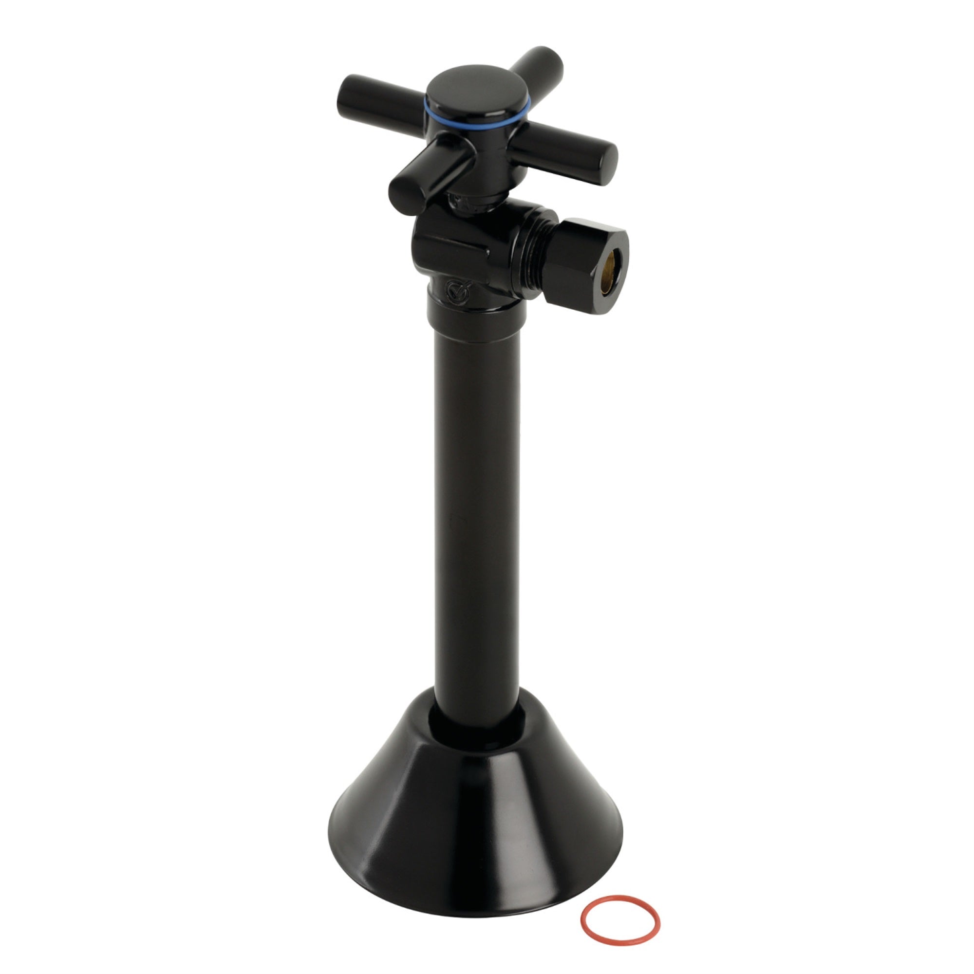 Kingston Brass Cc83200Dx Concord 1/2 Sweat X 3/8 O.D. Comp, Angle Shut Off Valve With 5 Extension, Matte Black