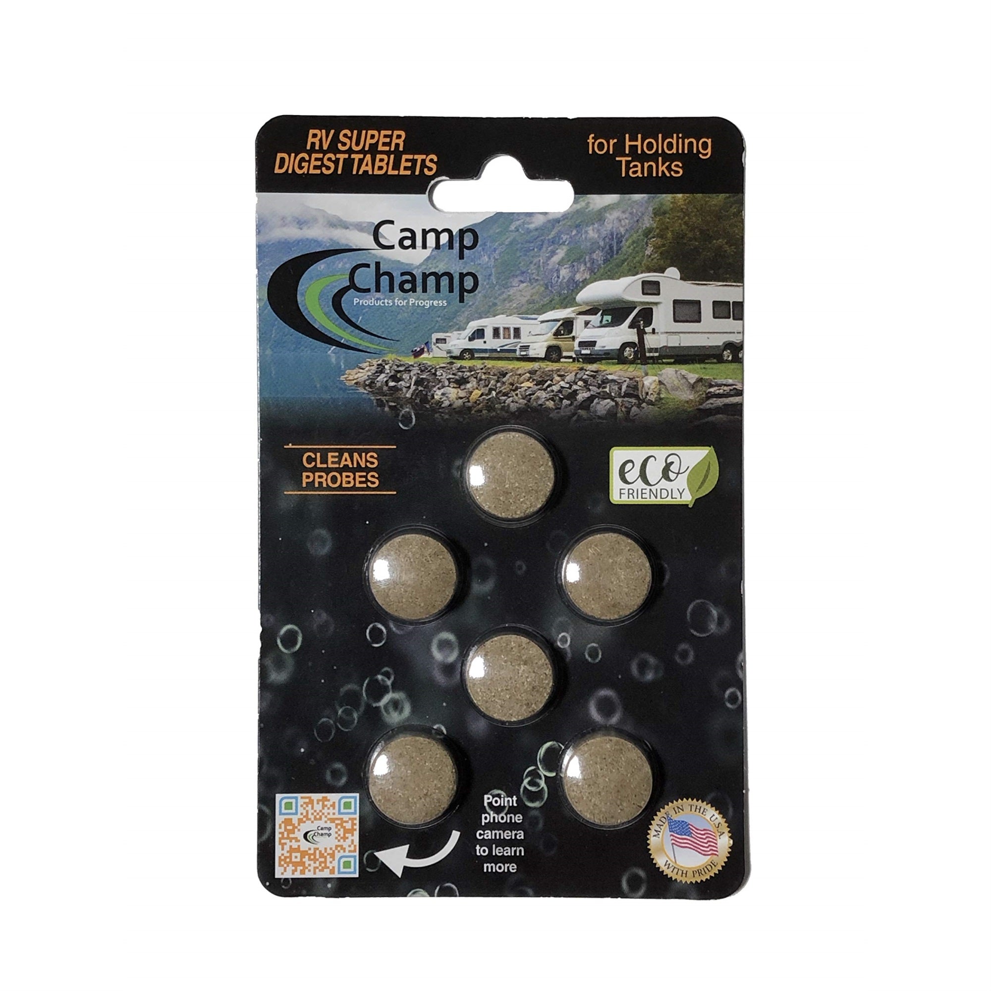 Camp Champ Super Digest For Rv Holding Tanks (6 Tablets Per Card) 1 Tablet Has Over 31 Trillion Microbes That Breaks Down Solids Within 24 Hours!!