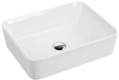 Mia Over The Counter Vessel Ceramic Basin Sink, Glossy White