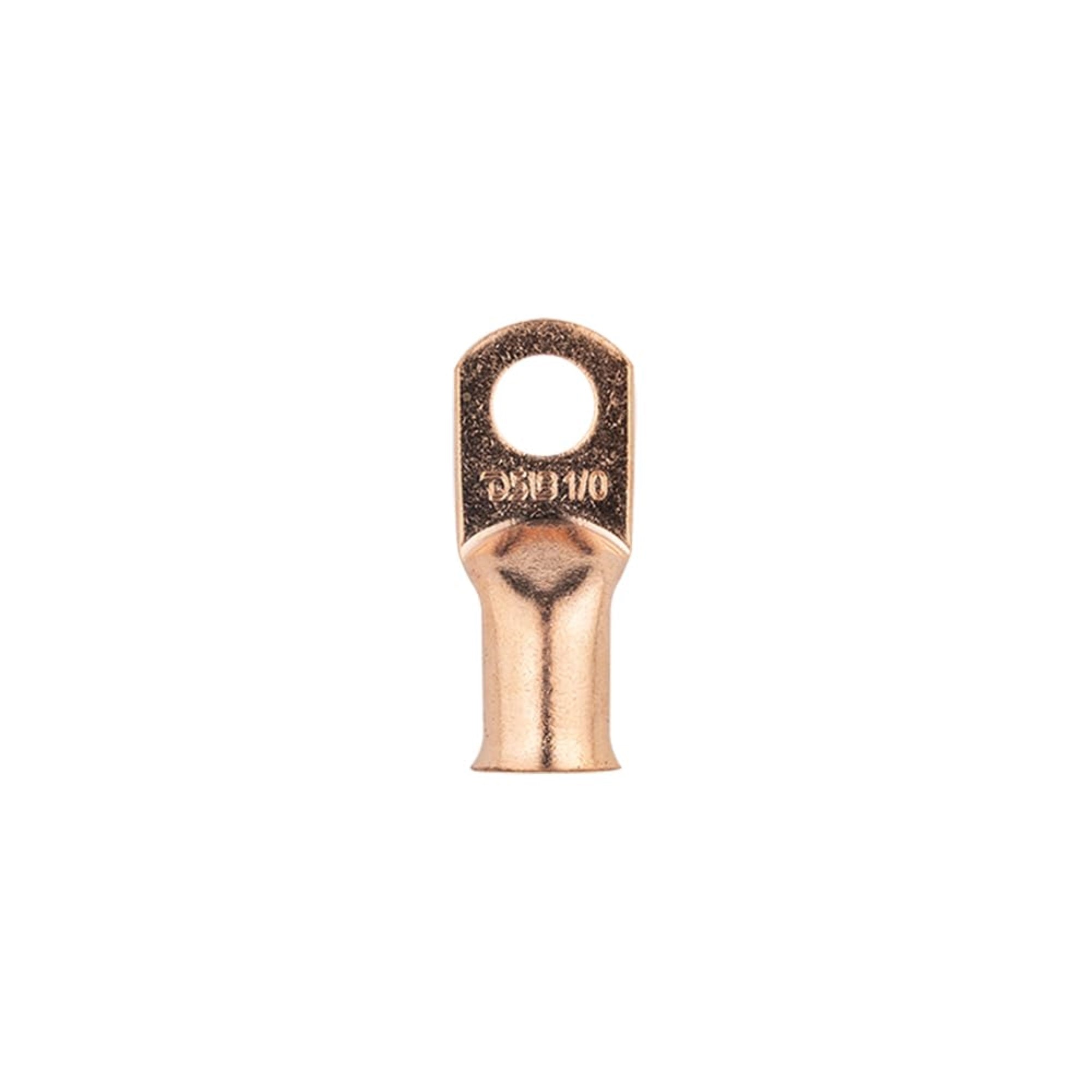 10 Piece Package Of Copper Hard Crimp Or Hot Solder Connector For Zero Gauge Main Power Line Connections To Car Battey Terminals Or Similar