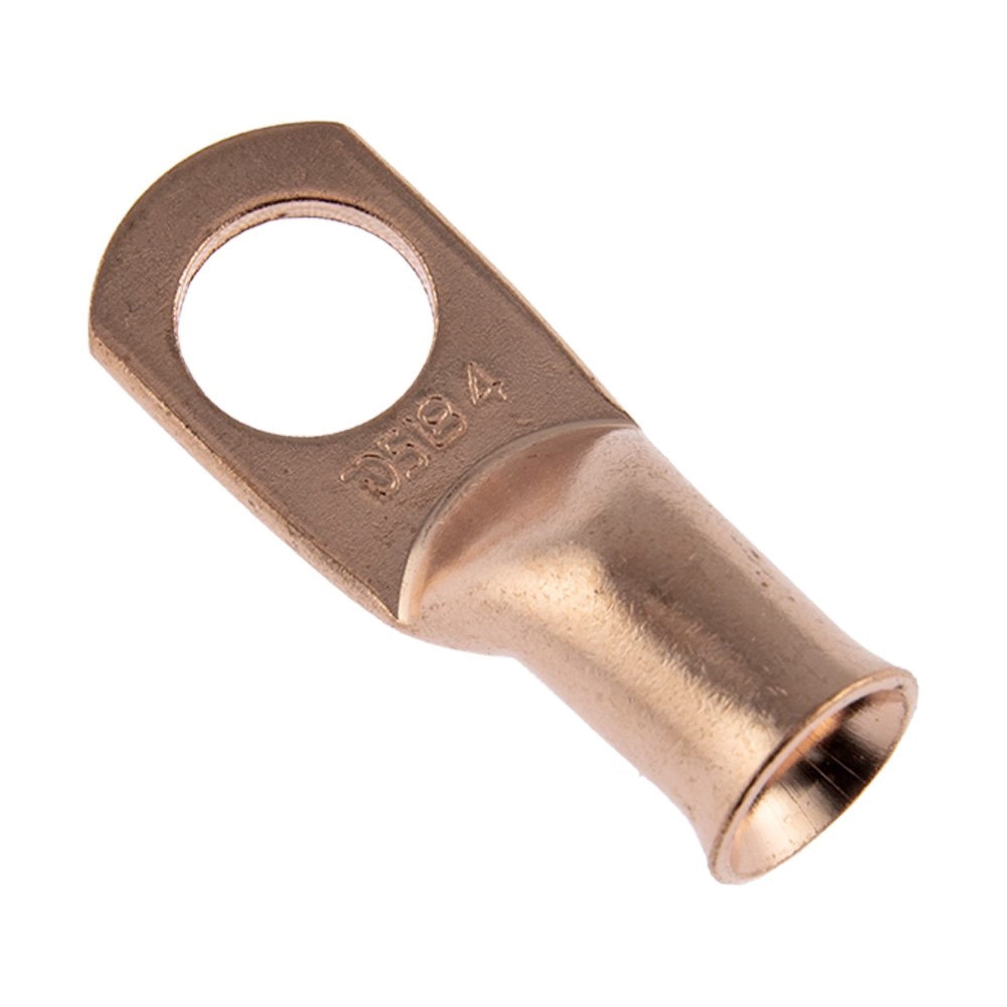 10 Piece Package Of Copper Hard Crimp Or Hot Solder Connector For Four Gauge Main Power Line Connections To Car Battey Terminals Or Similar