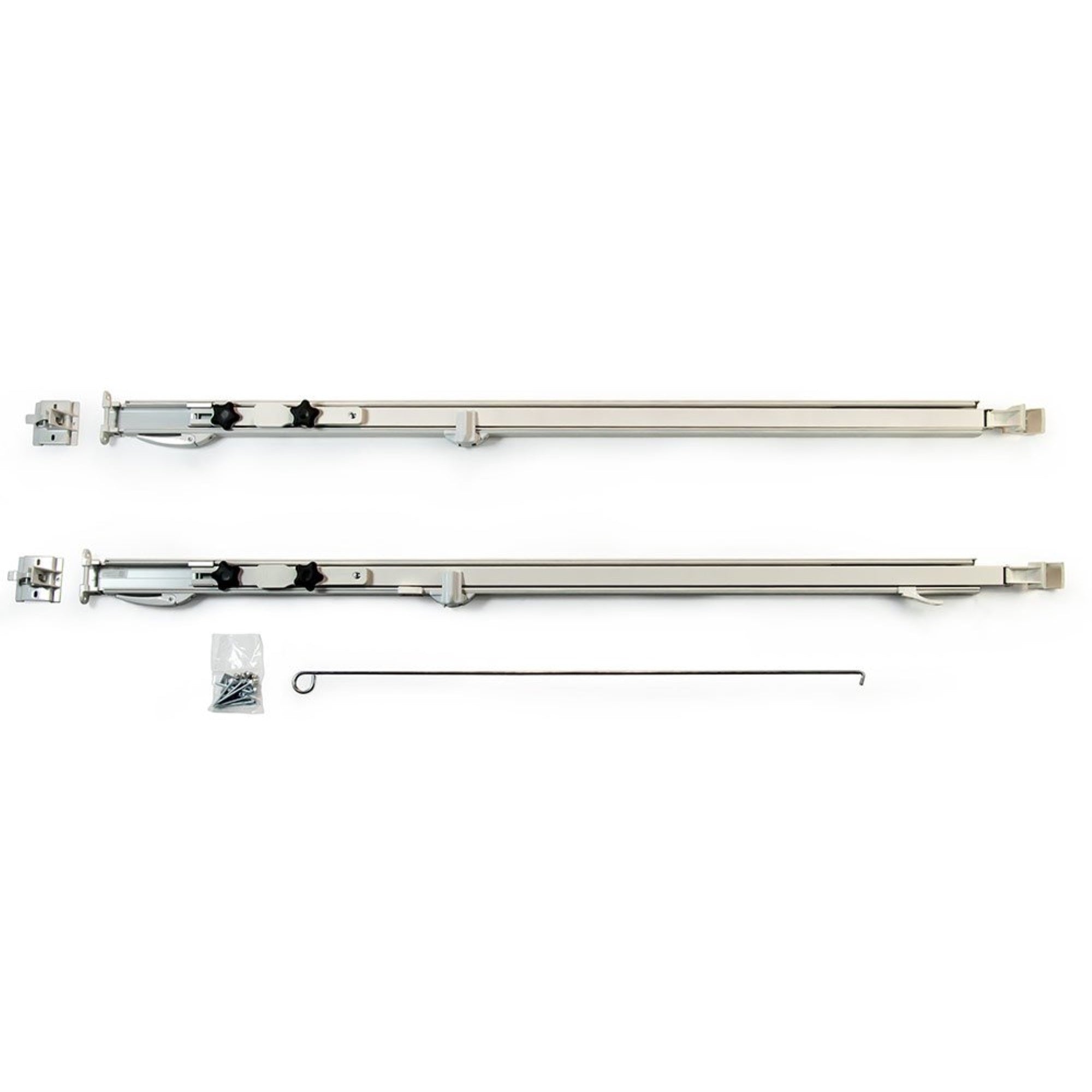 Carefree 961501Wht Fiesta White With Matching White Casting Universal Manual Rv Awning Arms Set (68'-81' Floorline To Awning Rail)