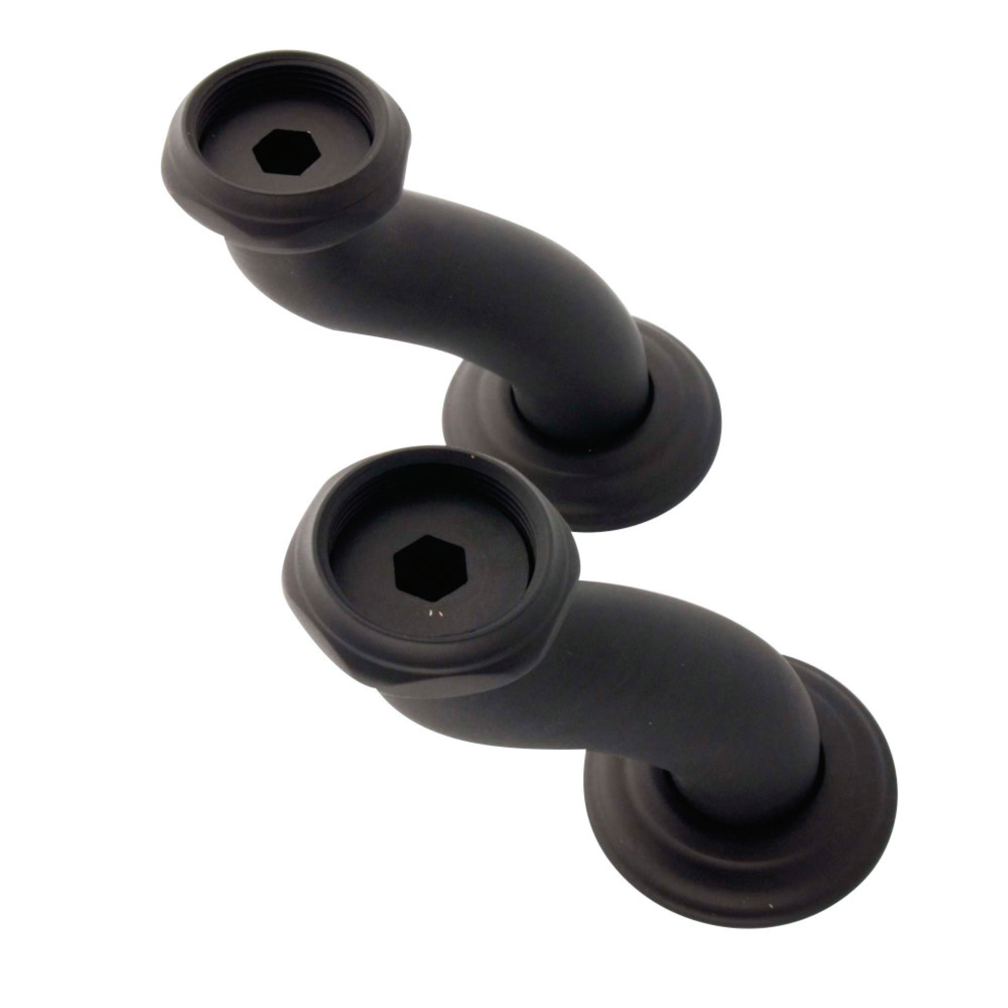 Kingston Brass Ccu405 S Shape Swing Elbow For 7 Centers Deck Mount Tub Filler With Hand Shower, Oil Rubbed Bronze