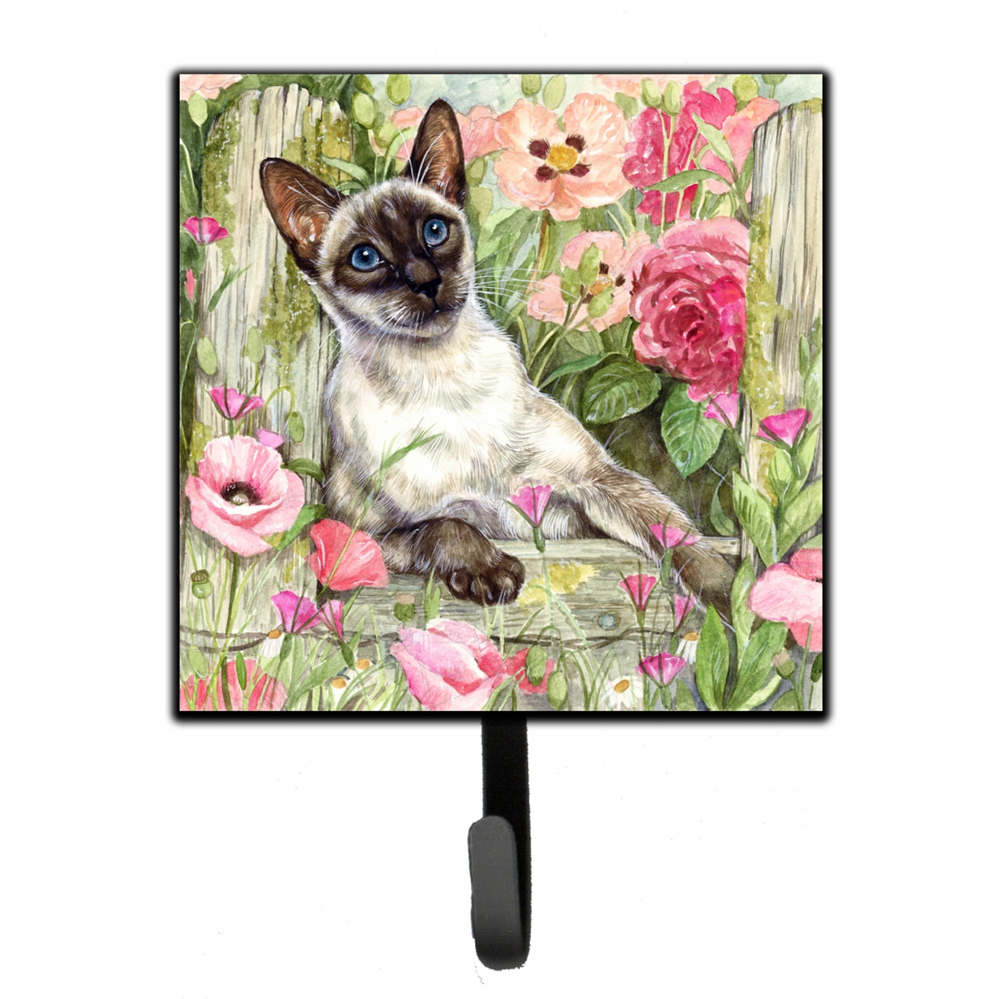 Caroline'S Treasures Siamese Cat In The Roses Leash Or Key Holder Cdco0033Sh4, Small, Multicolor