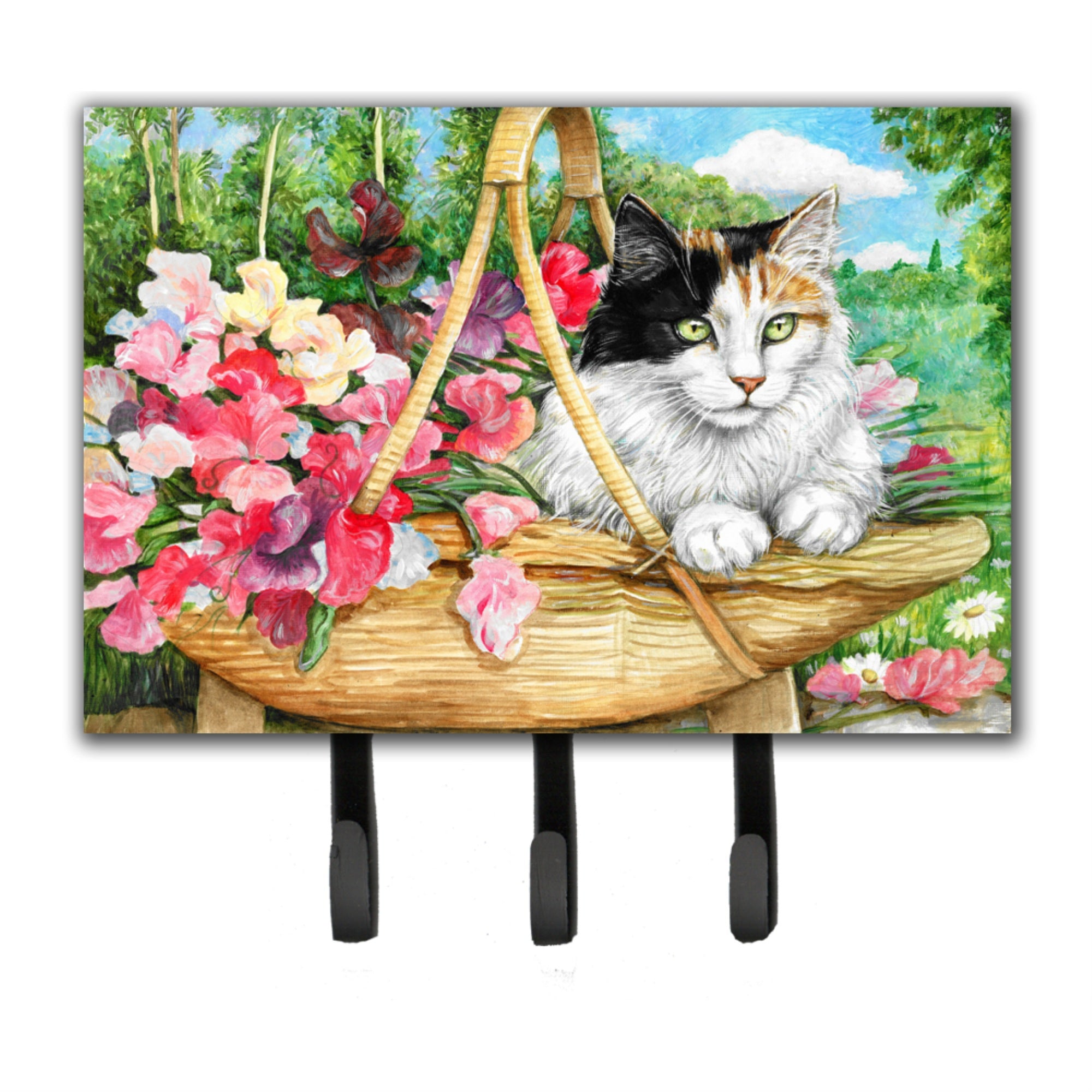 Caroline'S Treasures Cdco0178Th68 Cat In Basket Leash Or Key Holder, Large, Multicolor