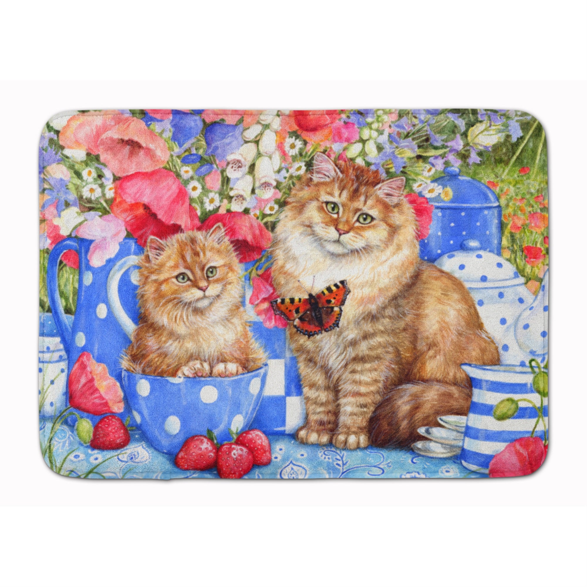Caroline'S Treasures Blue Cats Floor Mat, 19 X 27, Multicolor